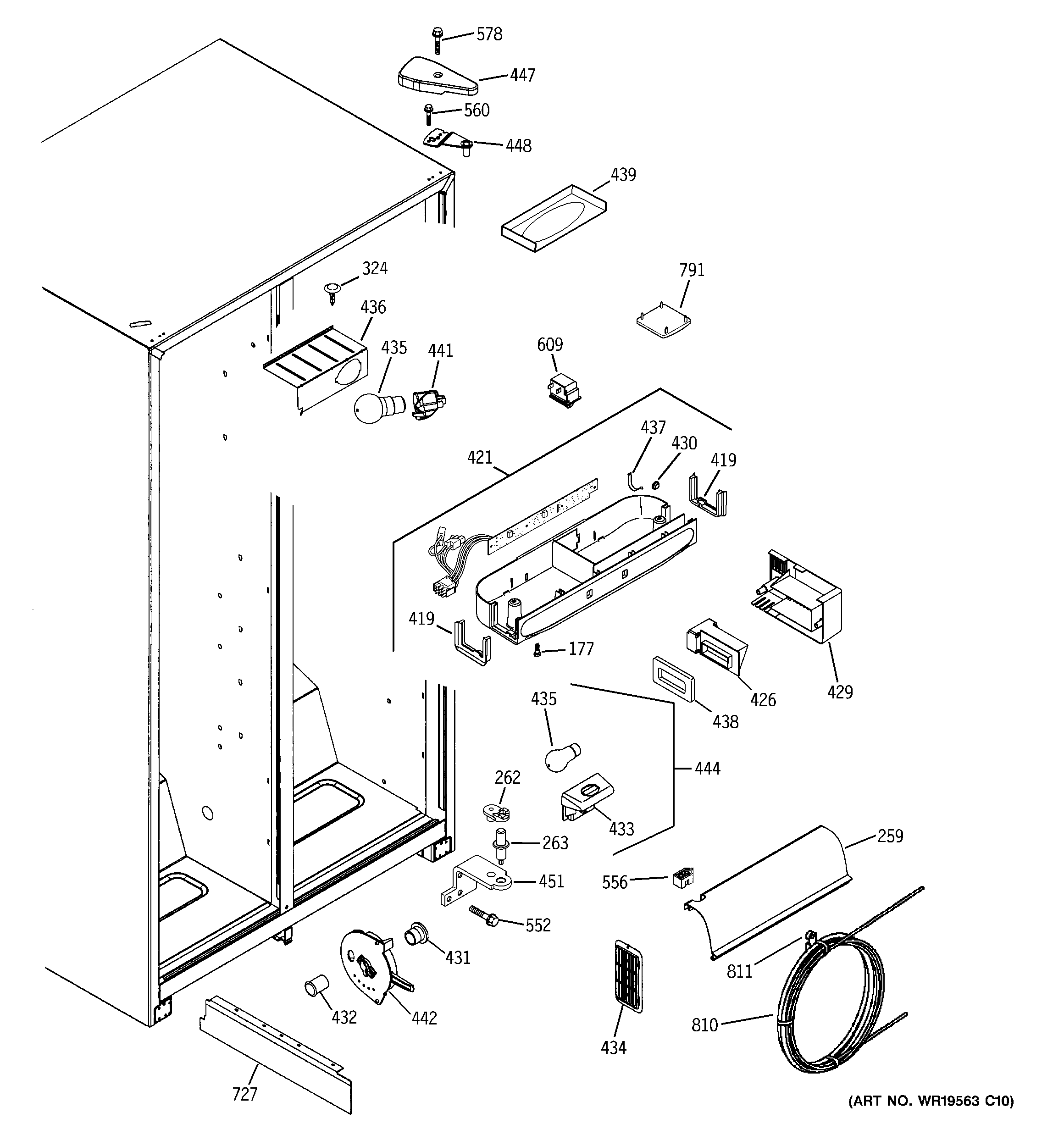 GE PSG22SIPHFBS fresh food section diagram