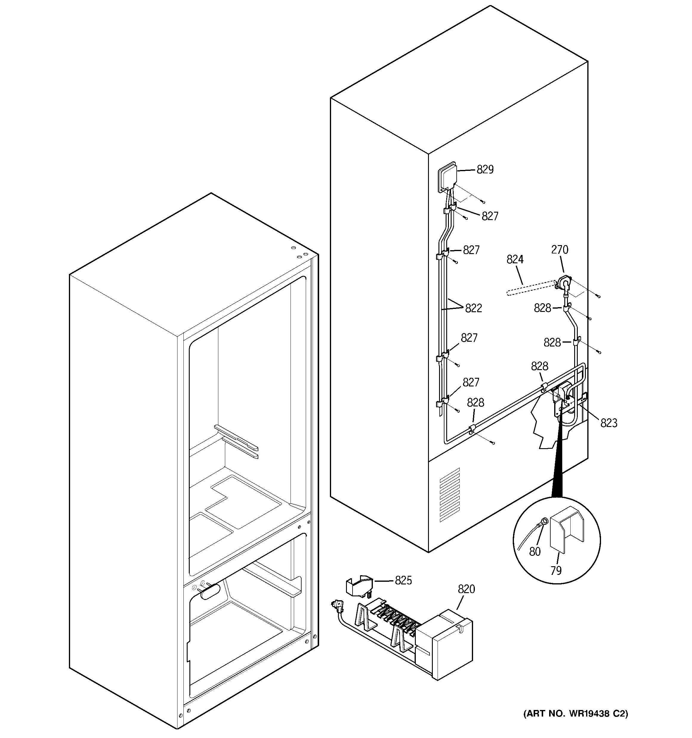GE PDW22SCRARSS water system diagram