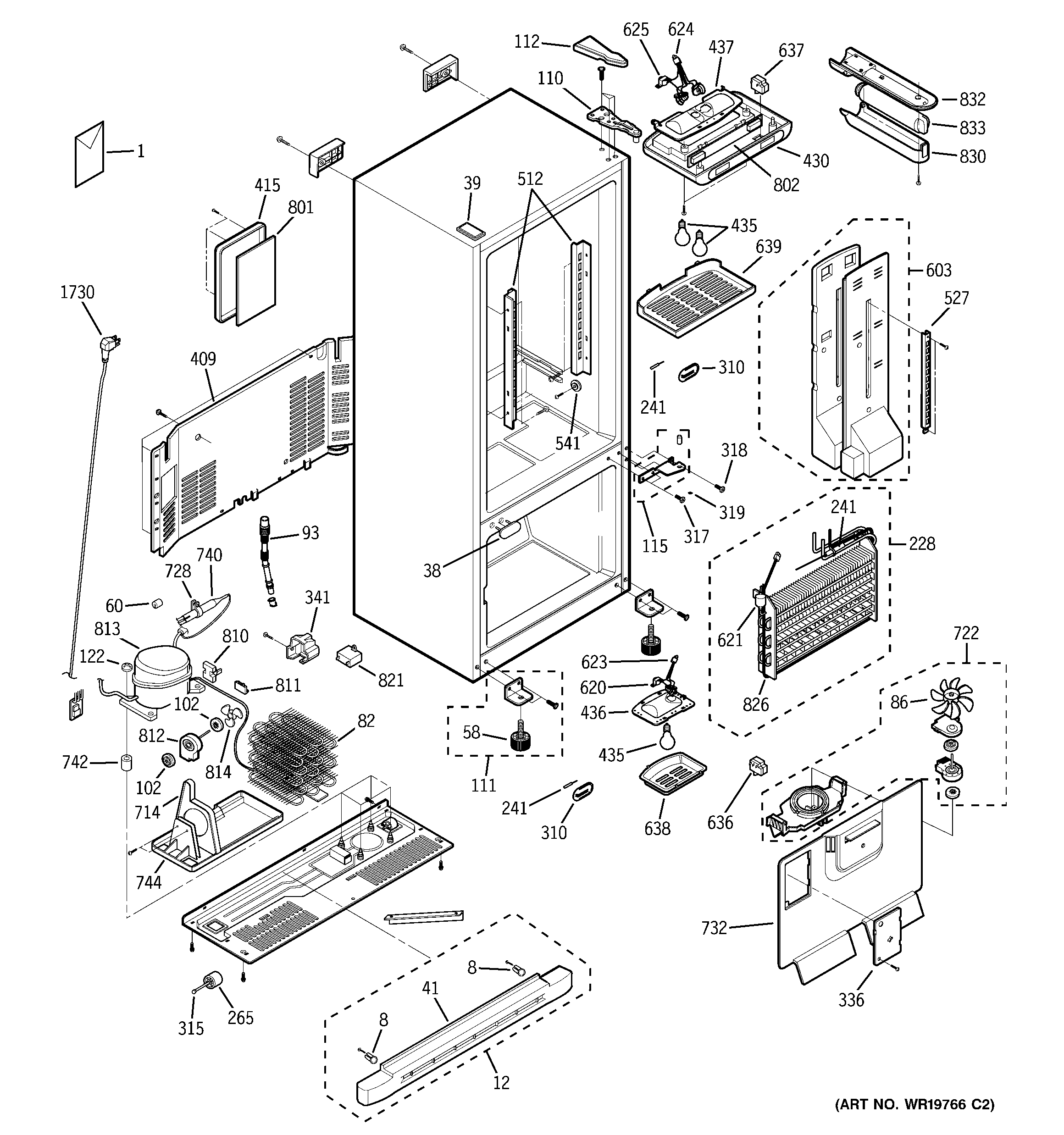 GE PDW22SCRBRSS cabinet diagram