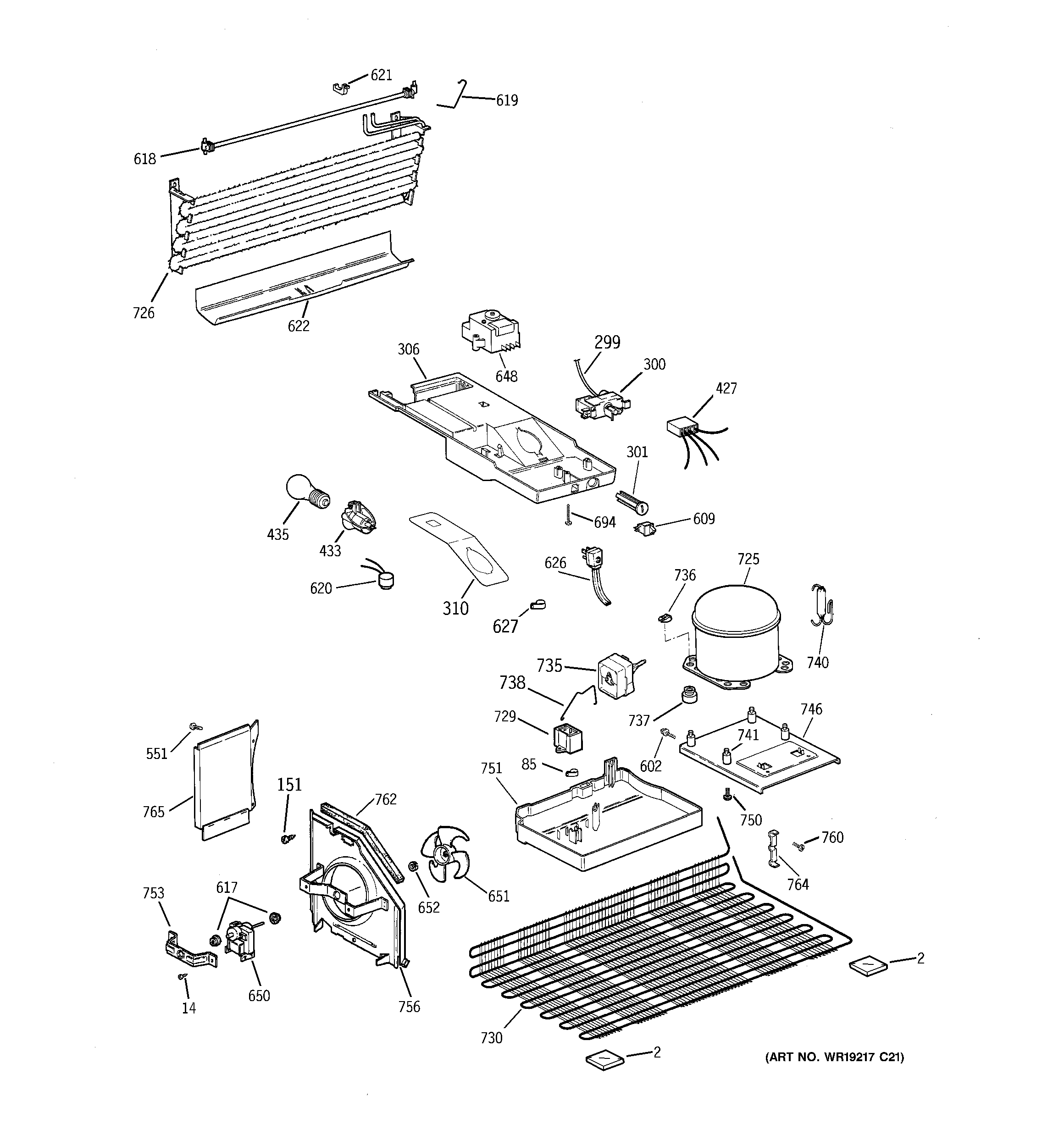 GE Americana A3316ABSERWW unit parts diagram