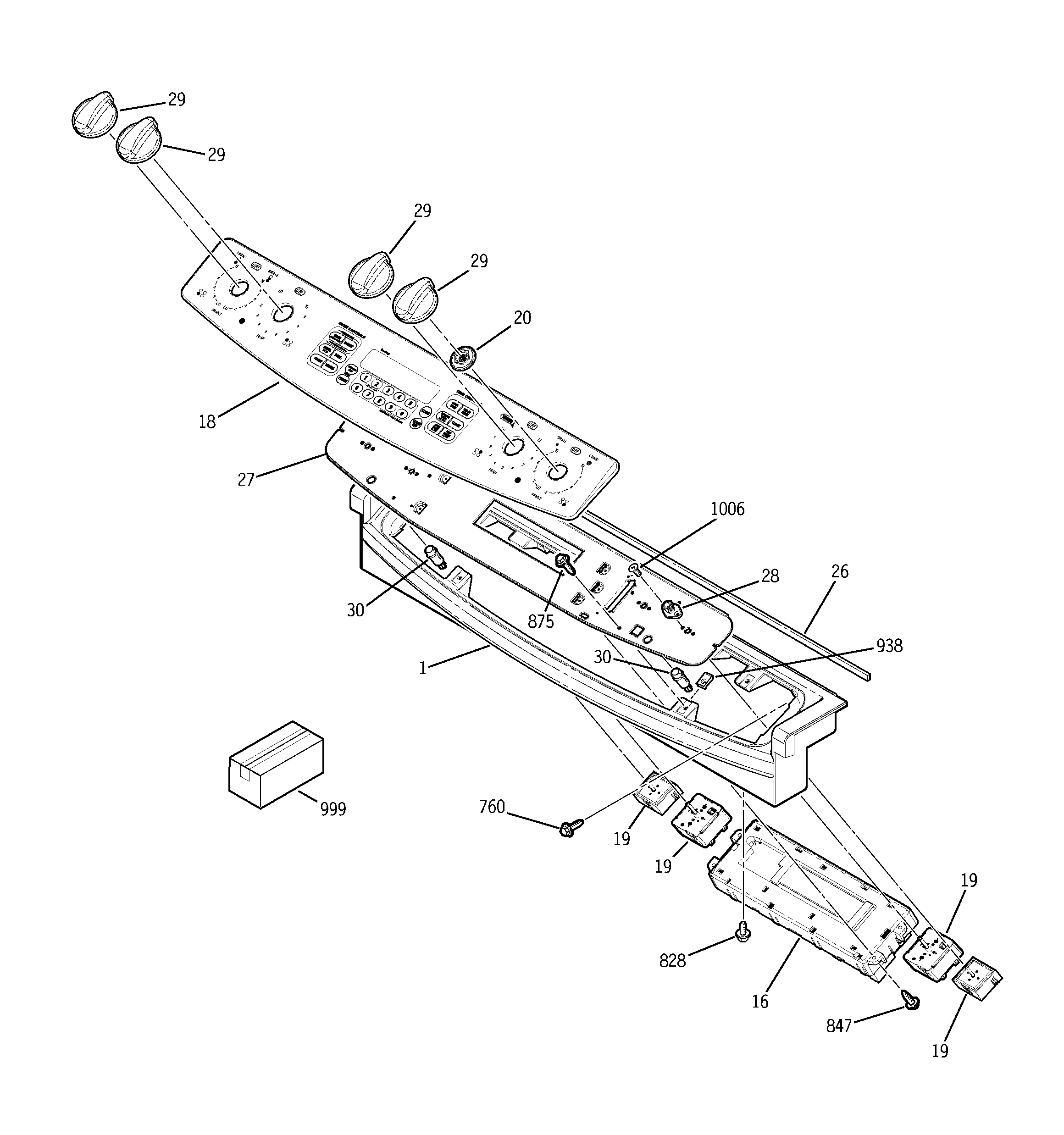 GE JCS968KF1CC control panel diagram