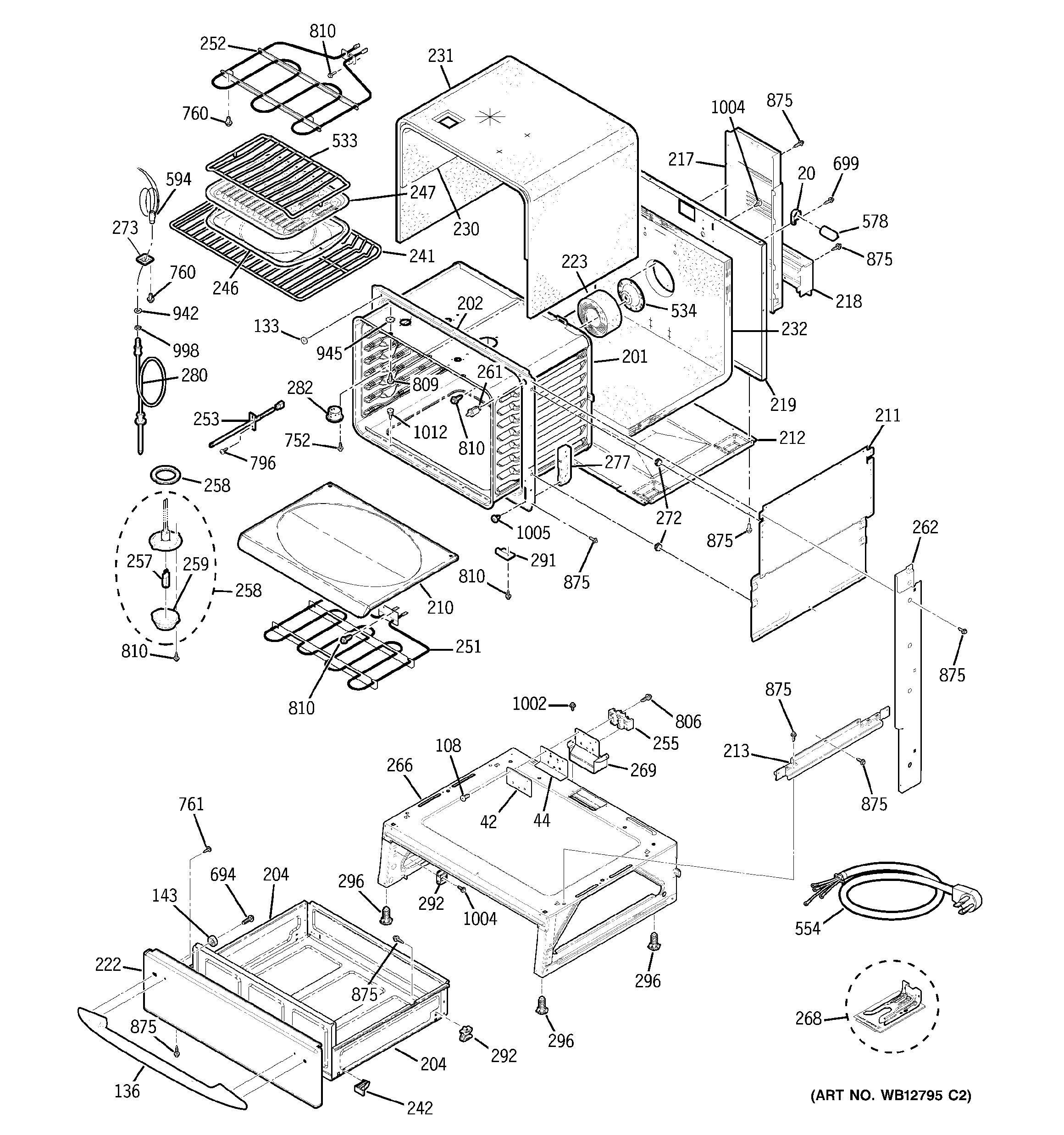 GE JCS968KF3CC body parts diagram