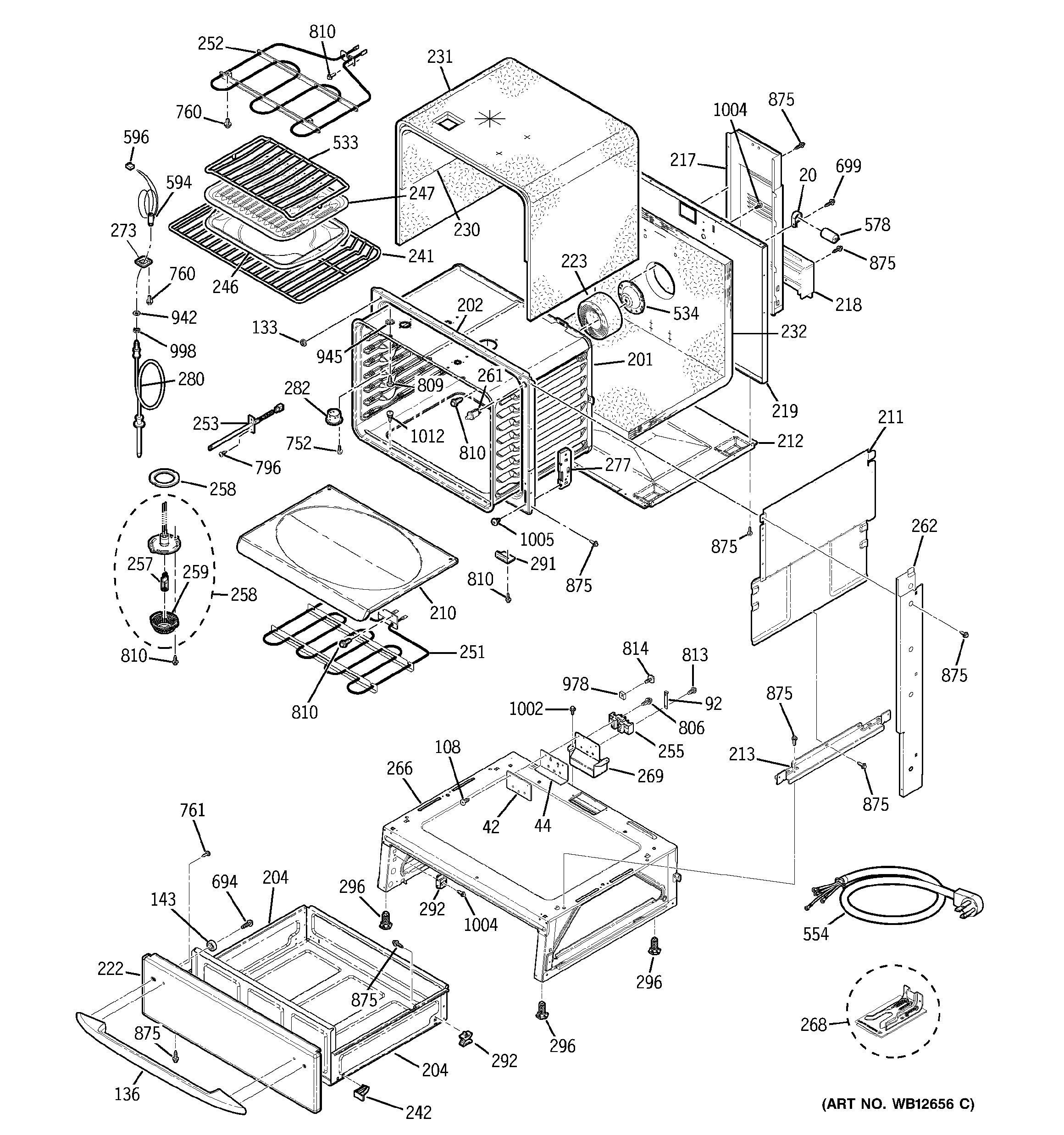 GE JCS968SF1SS body parts diagram