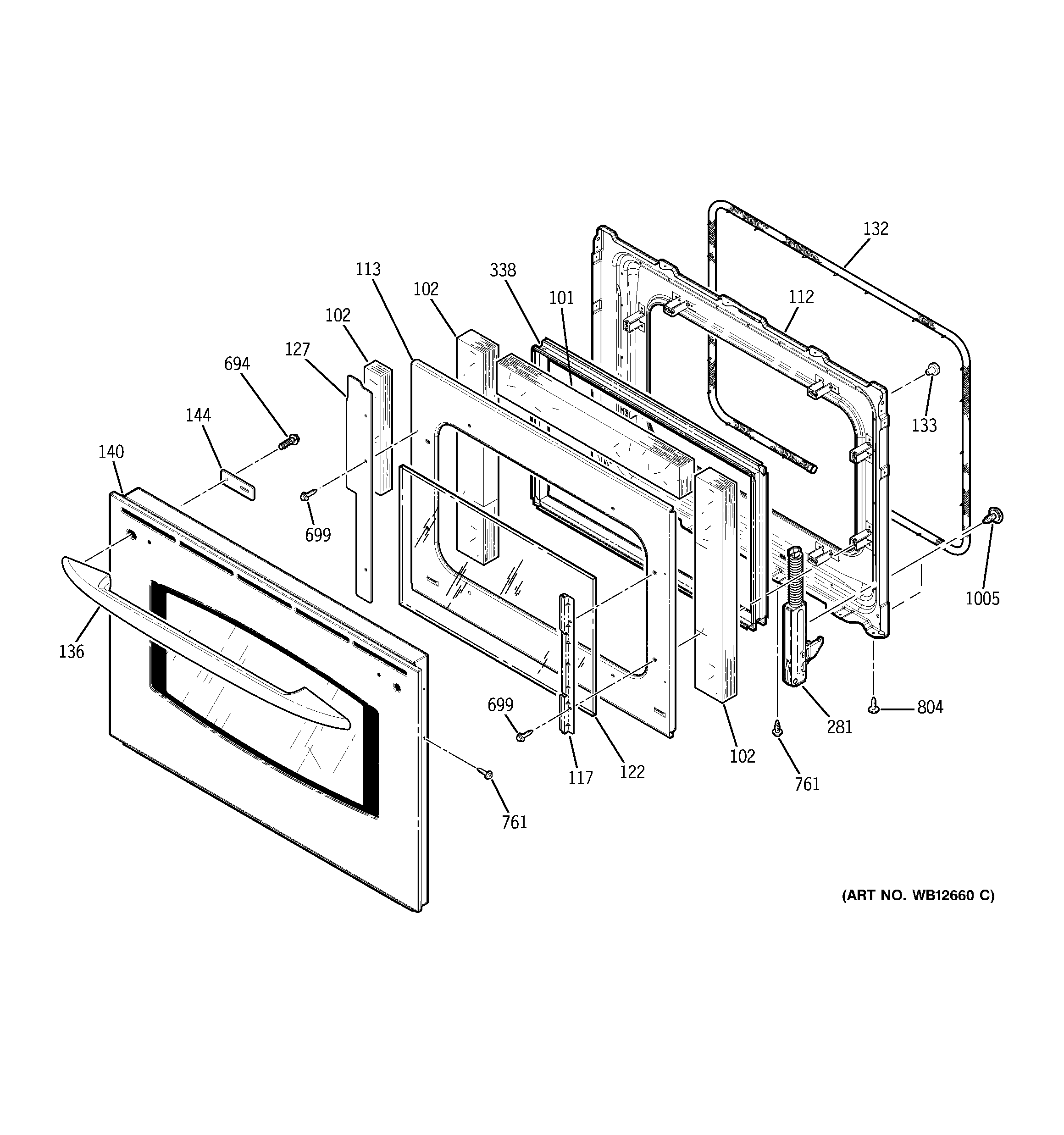 GE JCS968SF1SS door diagram