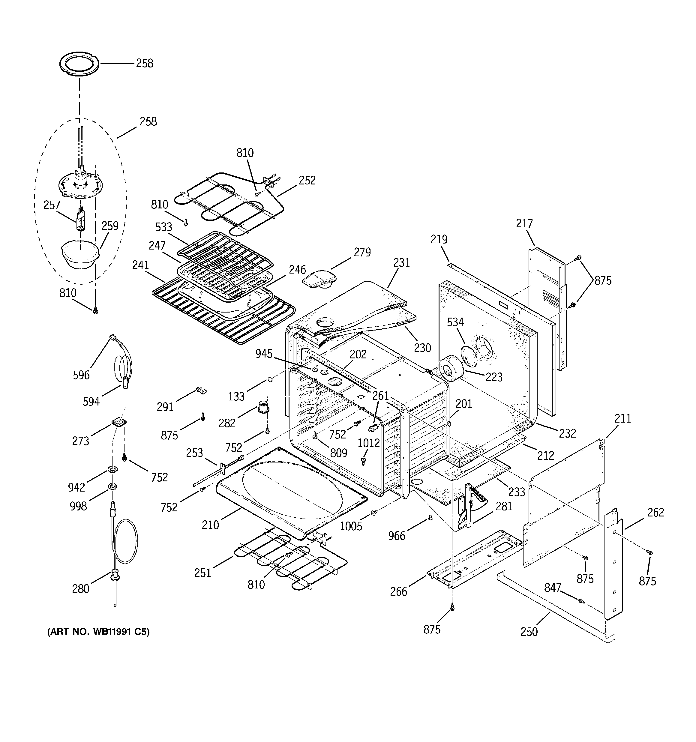 GE JD966WD2WW body parts diagram