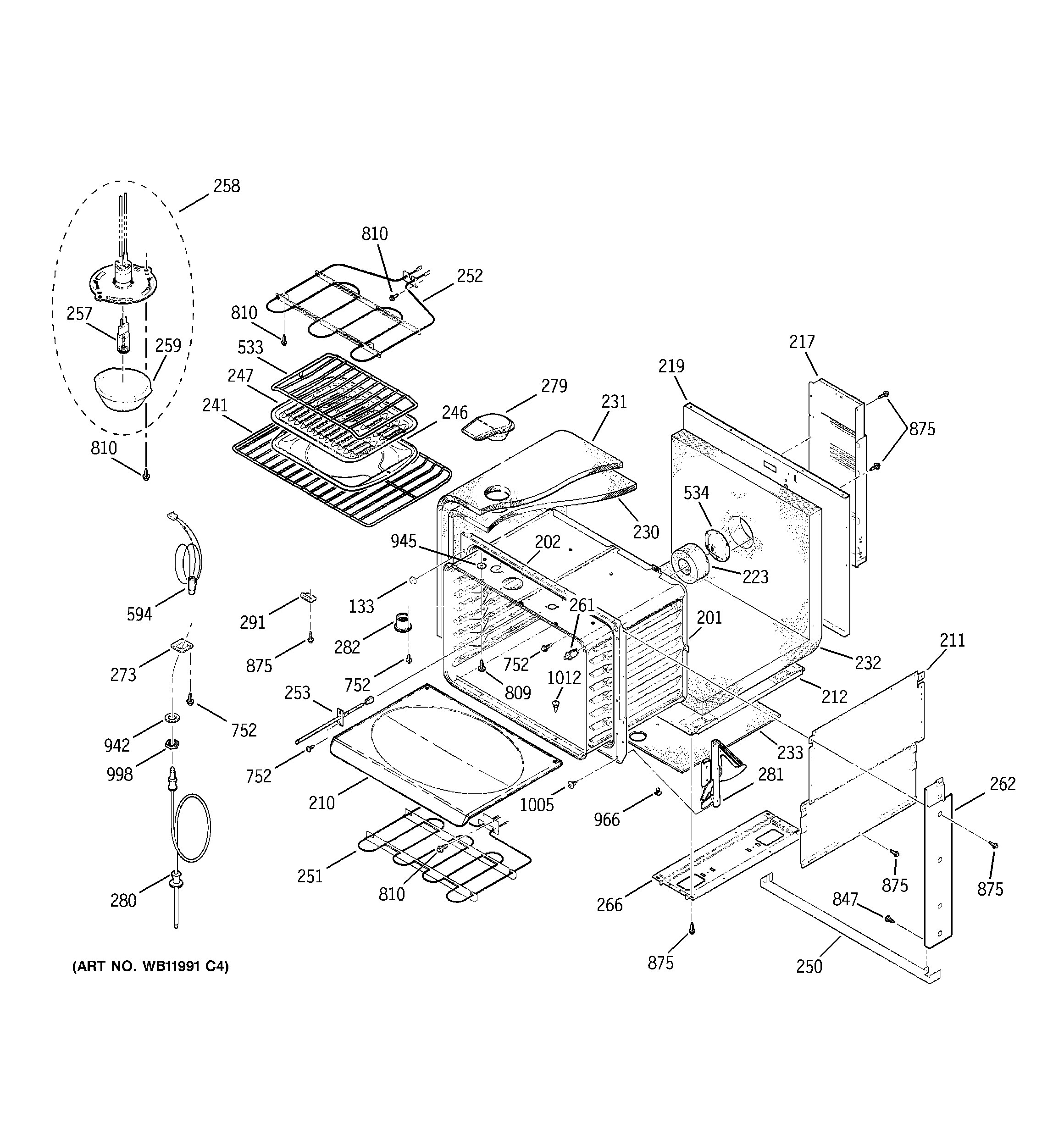 GE JD966KD1CC body parts diagram