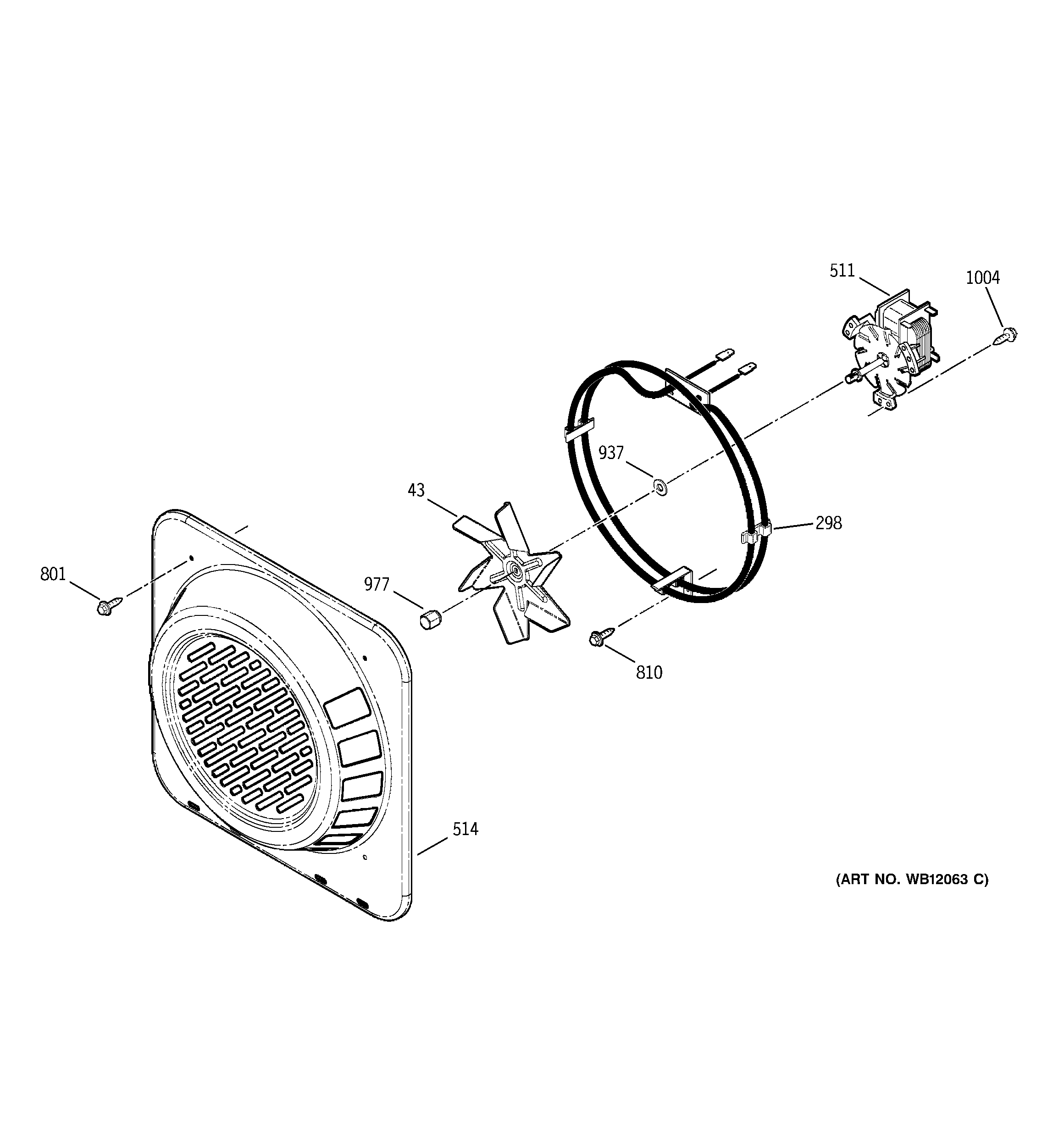 GE JD966KD1CC convection fan diagram