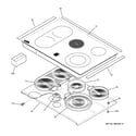 GE JD968BF1BB cooktop diagram