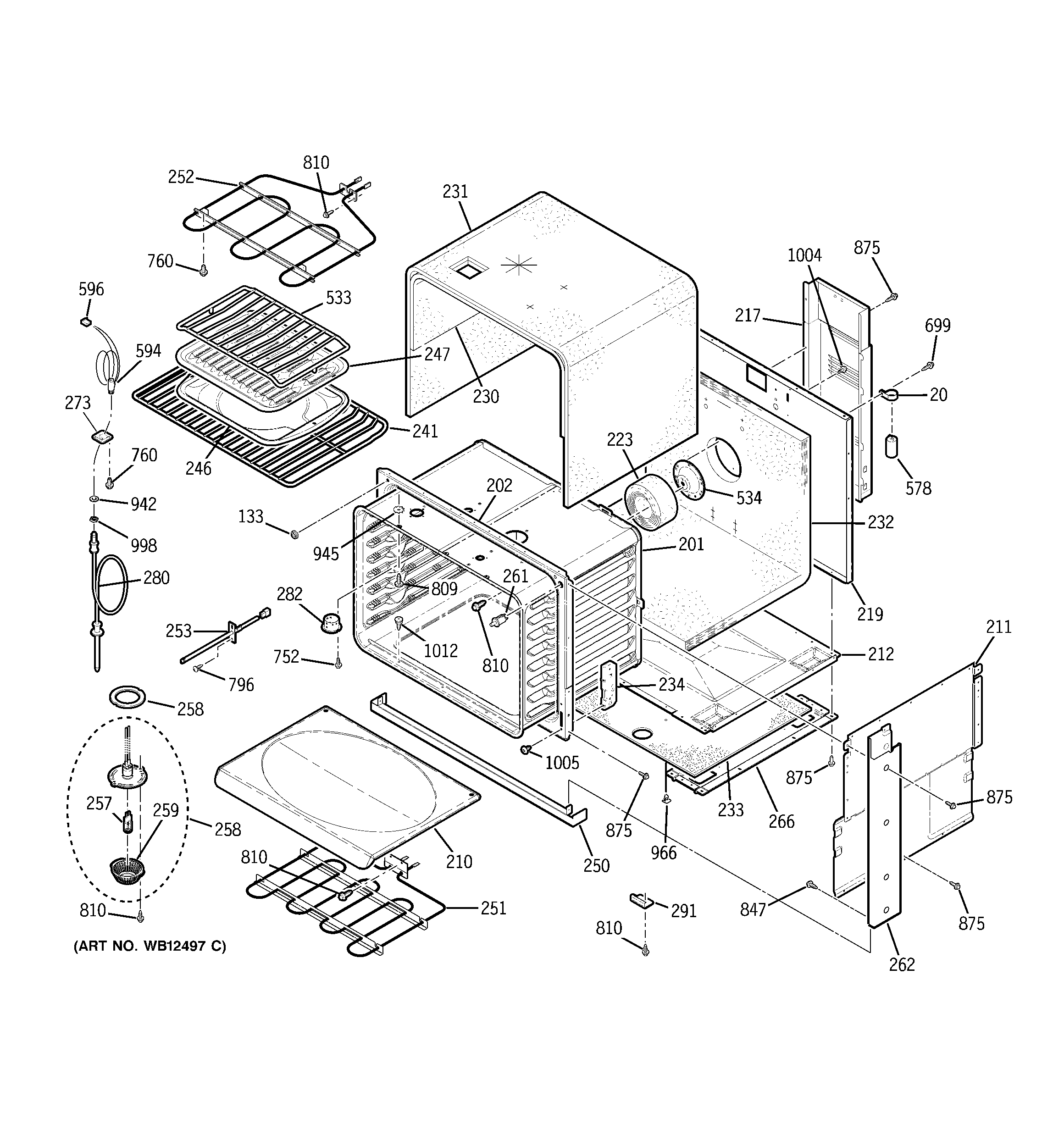 GE JD968SF1SS body parts diagram
