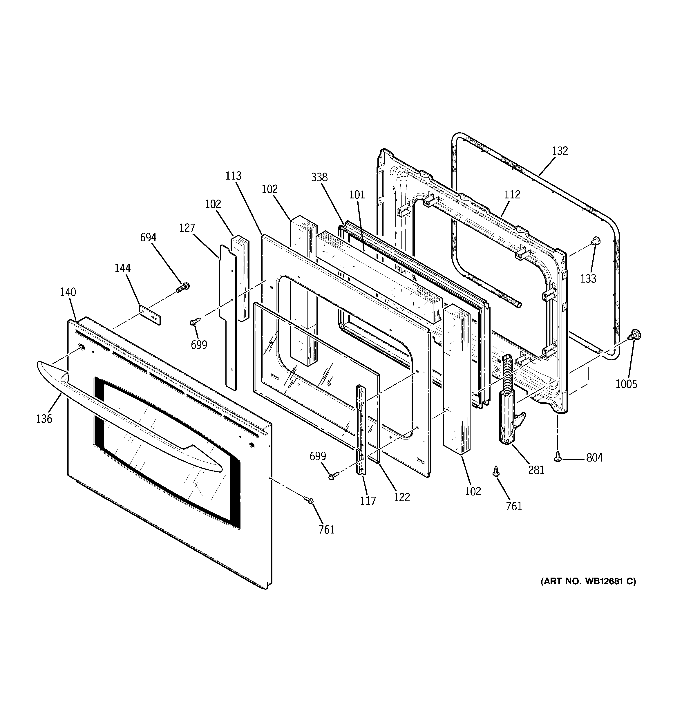 GE JD968SF1SS door diagram