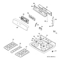 GE JGB900BEF2BB control panel & cooktop diagram