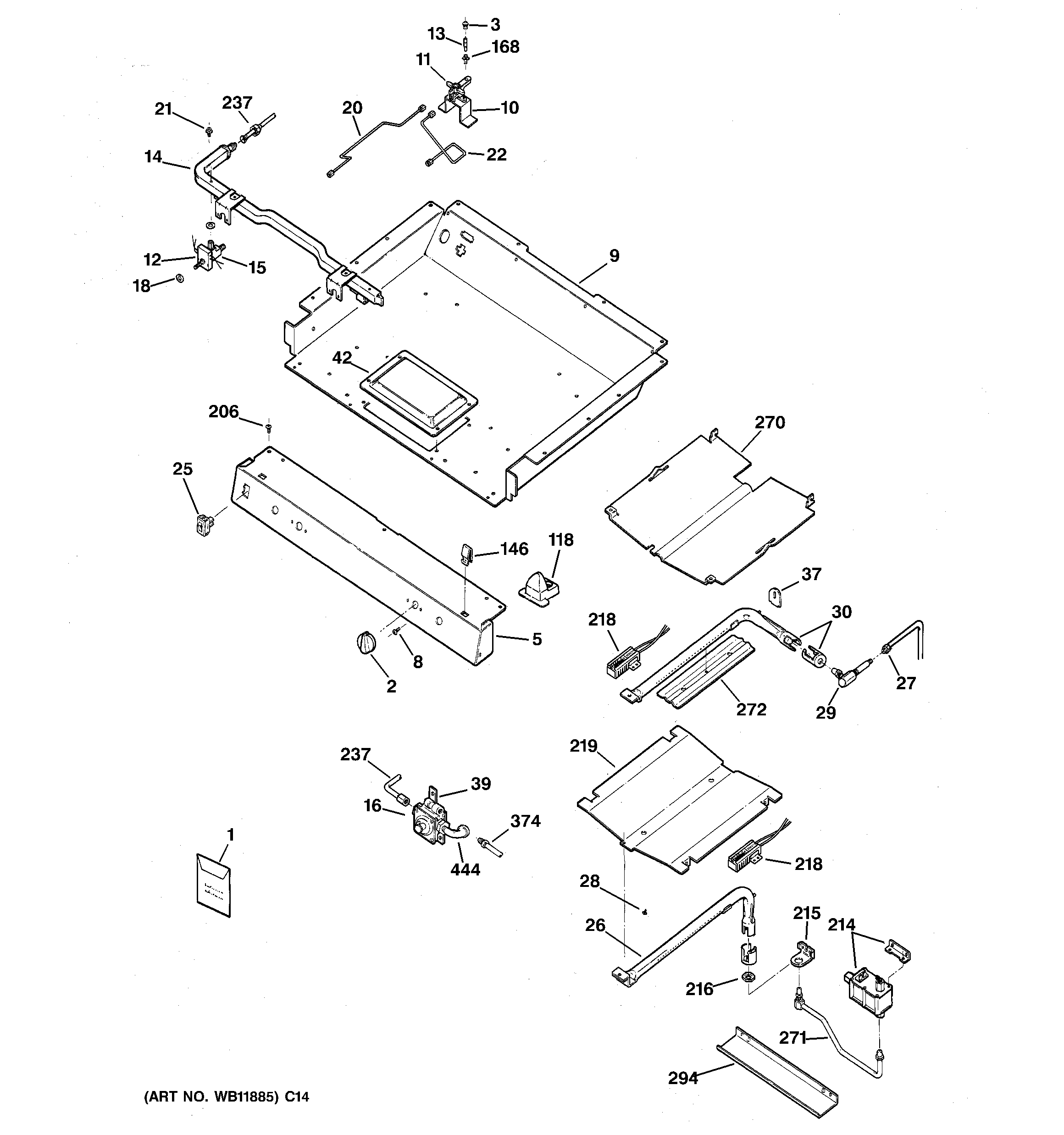 GE JGB902BEH1BB gas & burner parts diagram