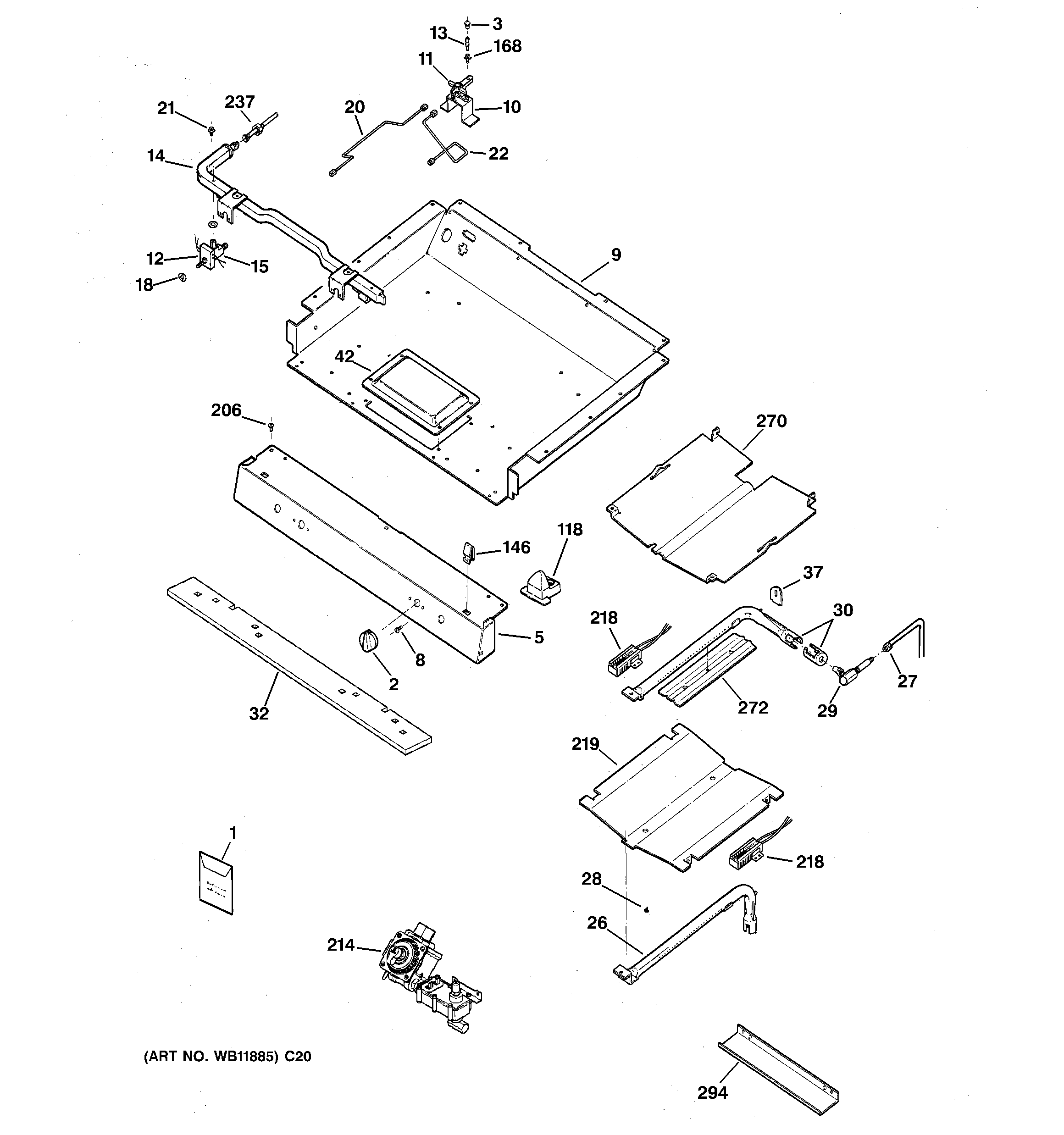 GE JGB915SEF2SS gas & burner parts diagram