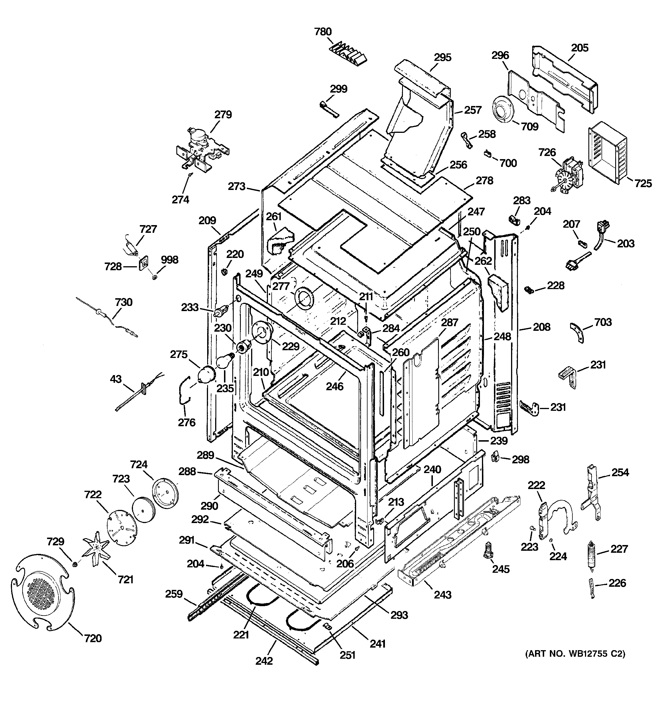 GE JGB915SEF2SS body parts diagram