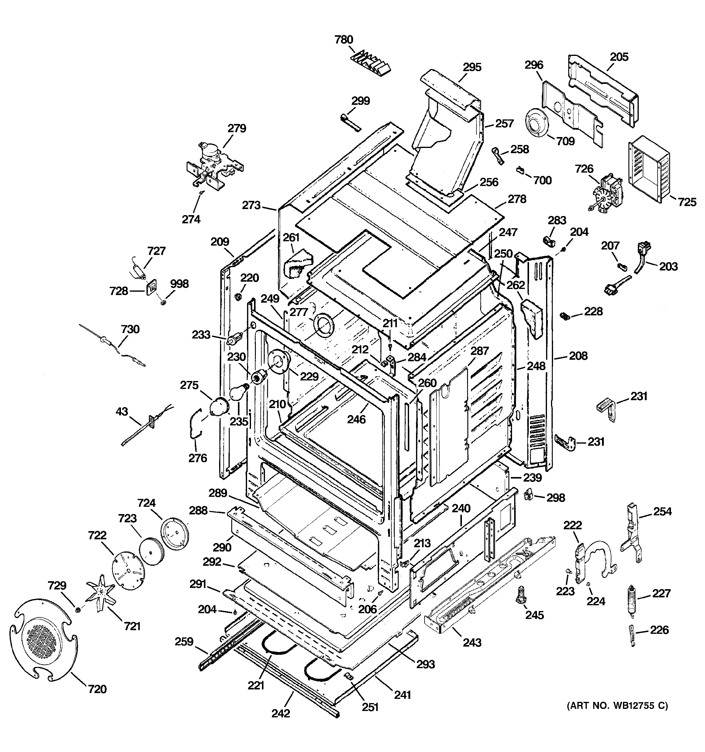 GE JGB920TEF1WW body parts diagram