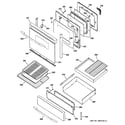GE JGB920KEF1CC door & drawer parts diagram