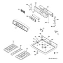 GE JGB920TEF2WW control panel & cooktop diagram