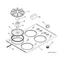 GE JGP337SEJ1SS control panel & cooktop diagram