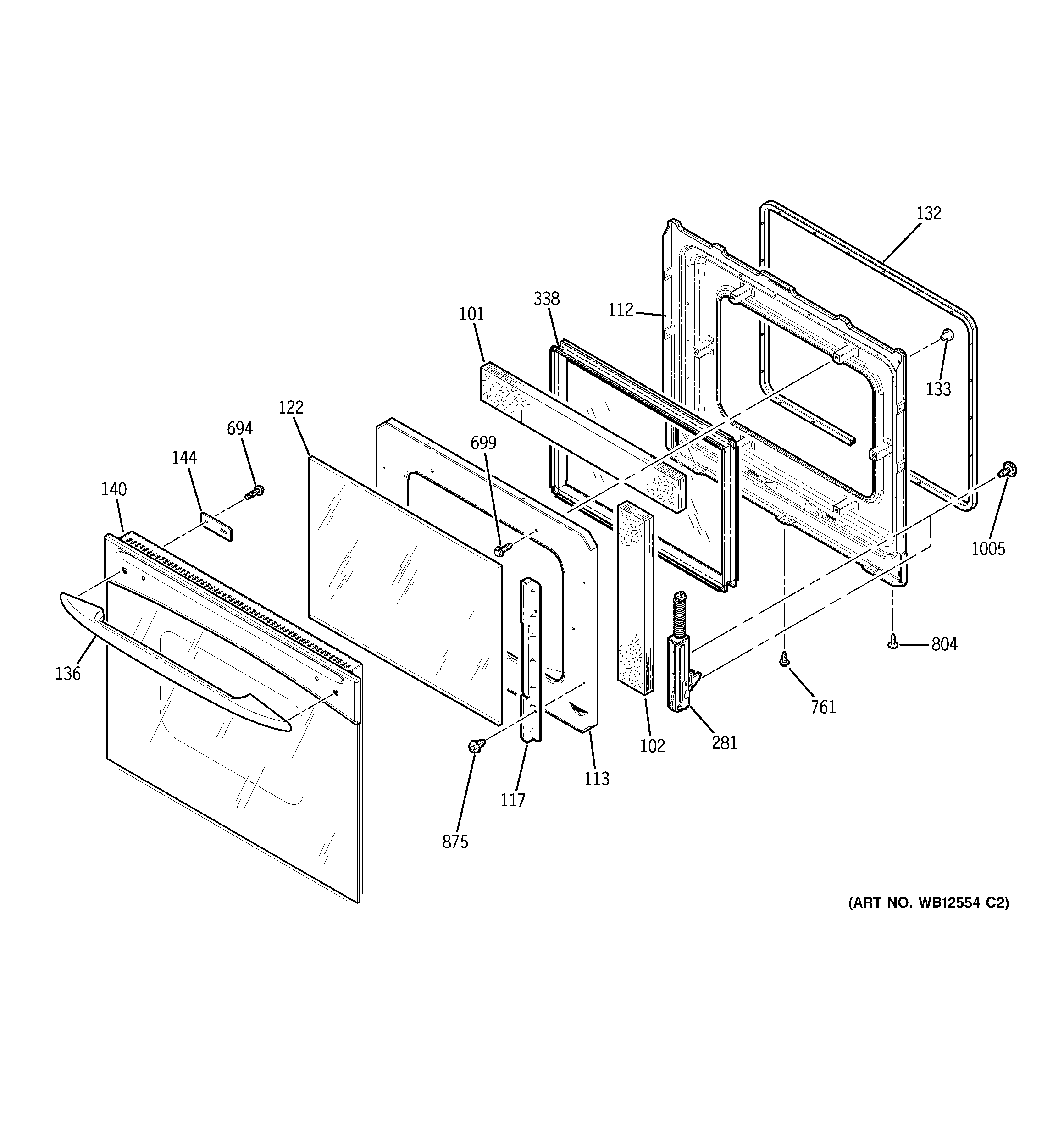 GE JK915CF2CC door diagram