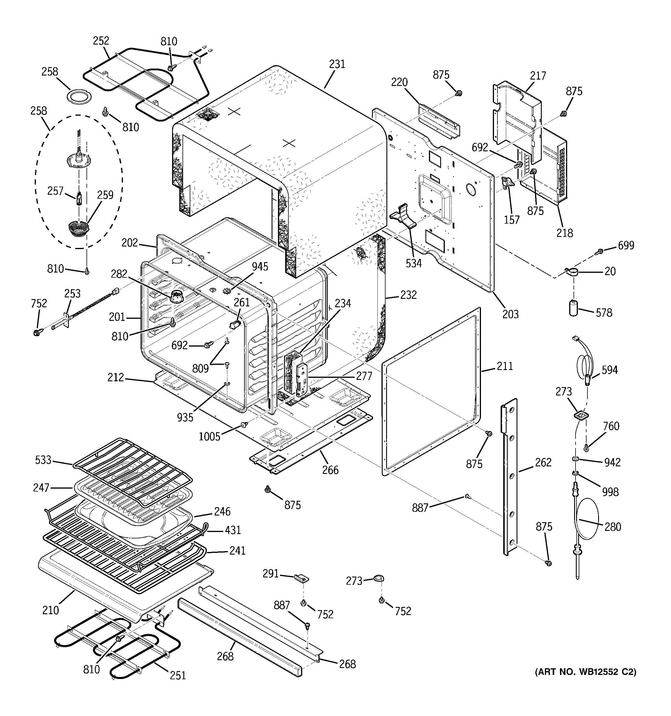 GE JK915SF1SS body parts diagram