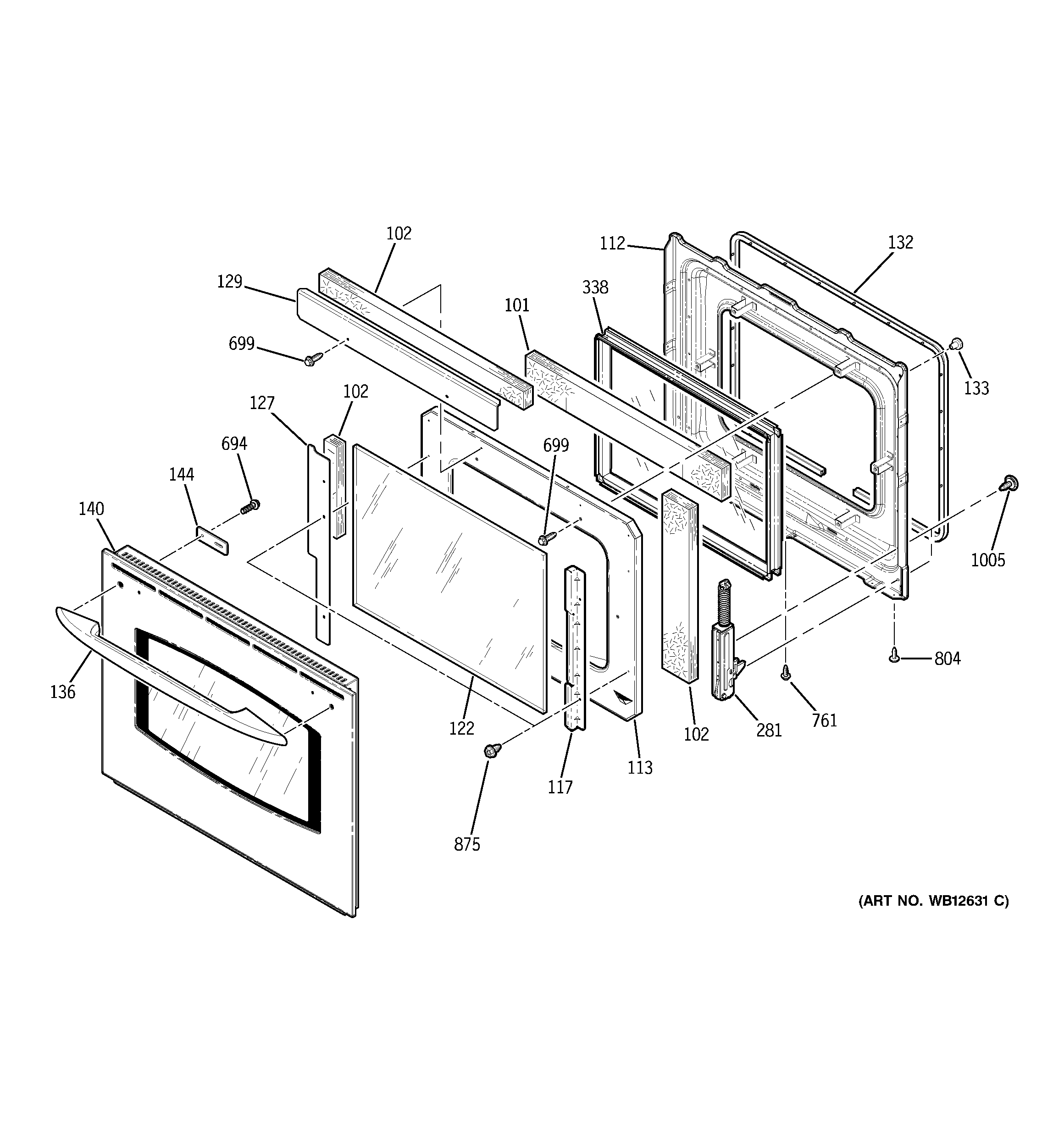 GE JK915SF1SS door diagram