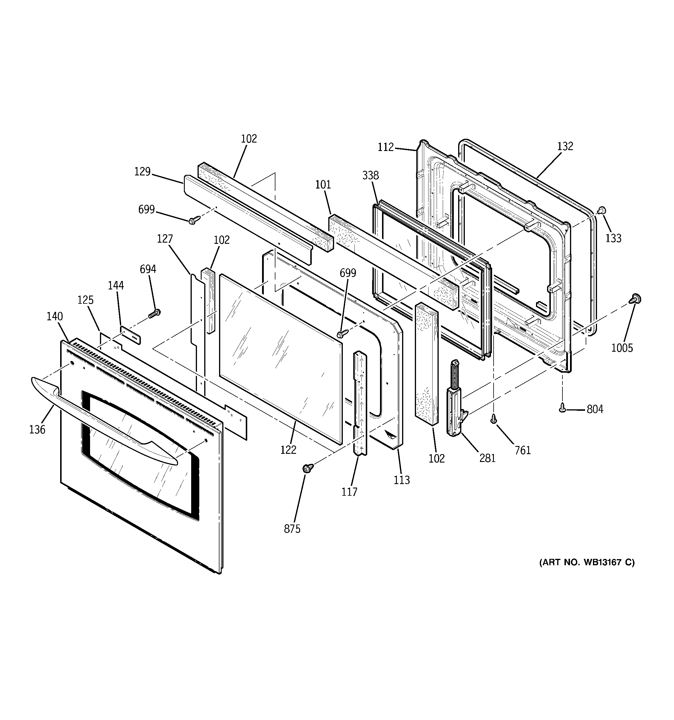 GE JK915SF2SS door diagram