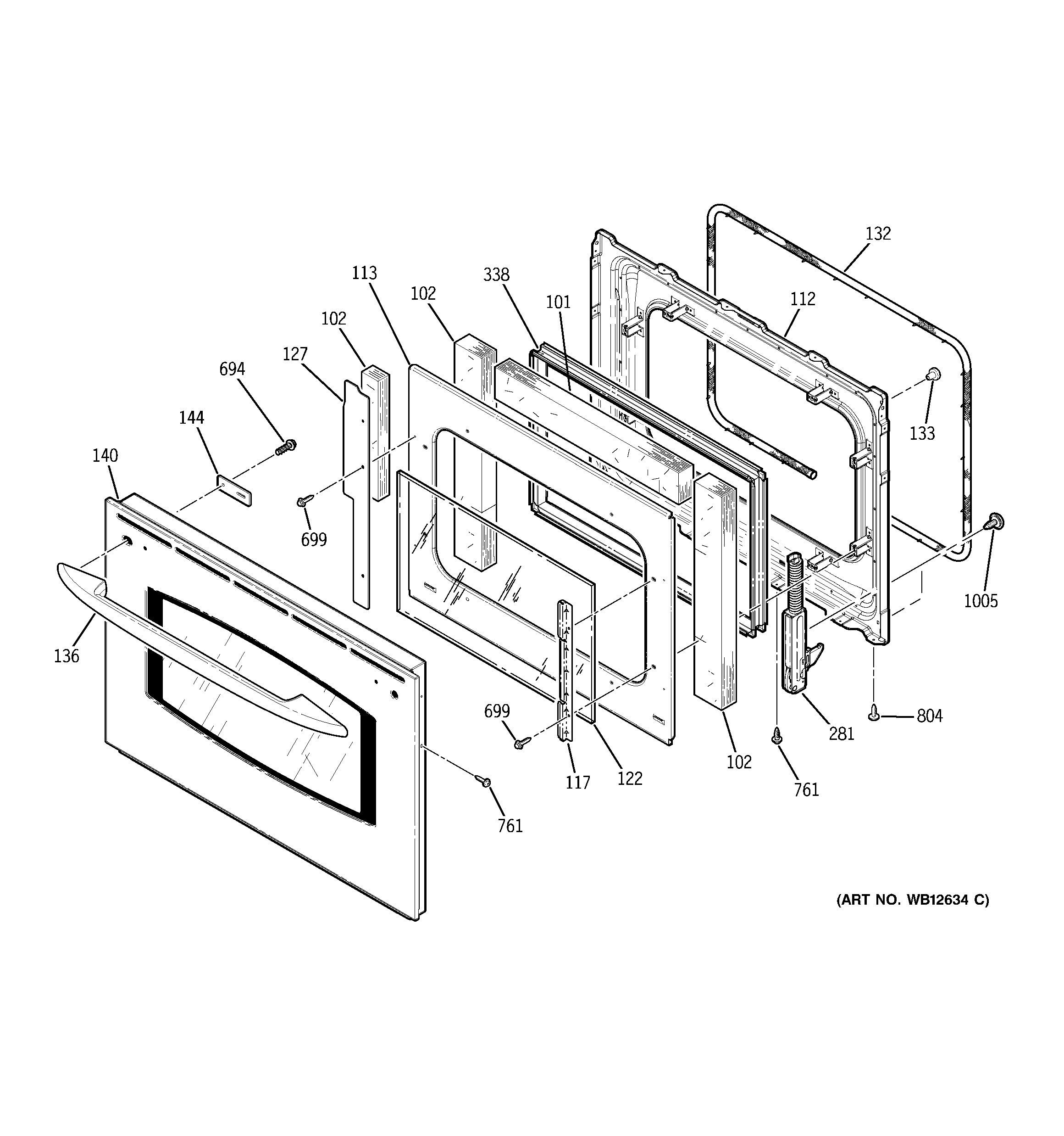 GE JT915SF1SS door diagram