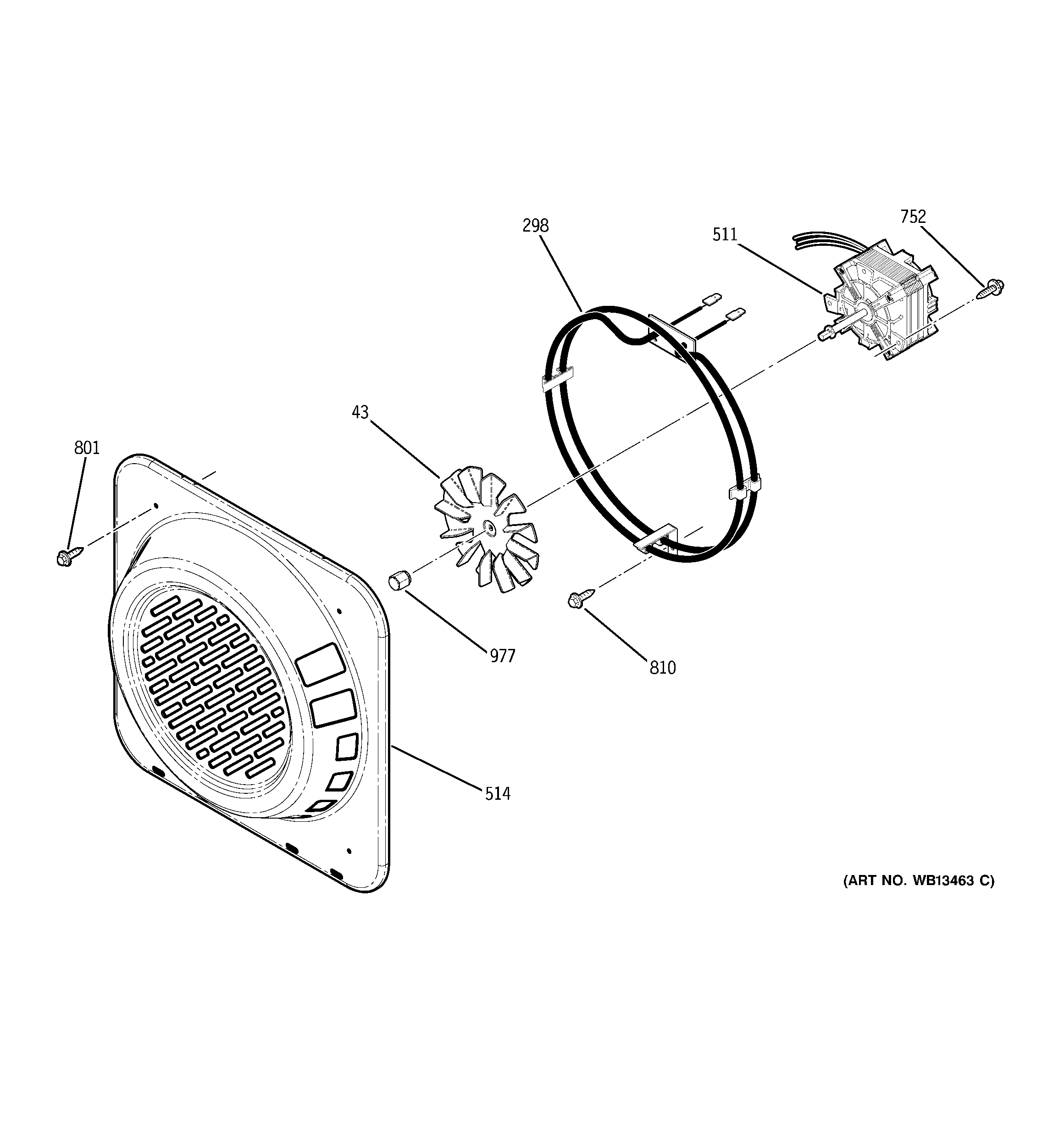 GE JT955SK1SS convection fan diagram