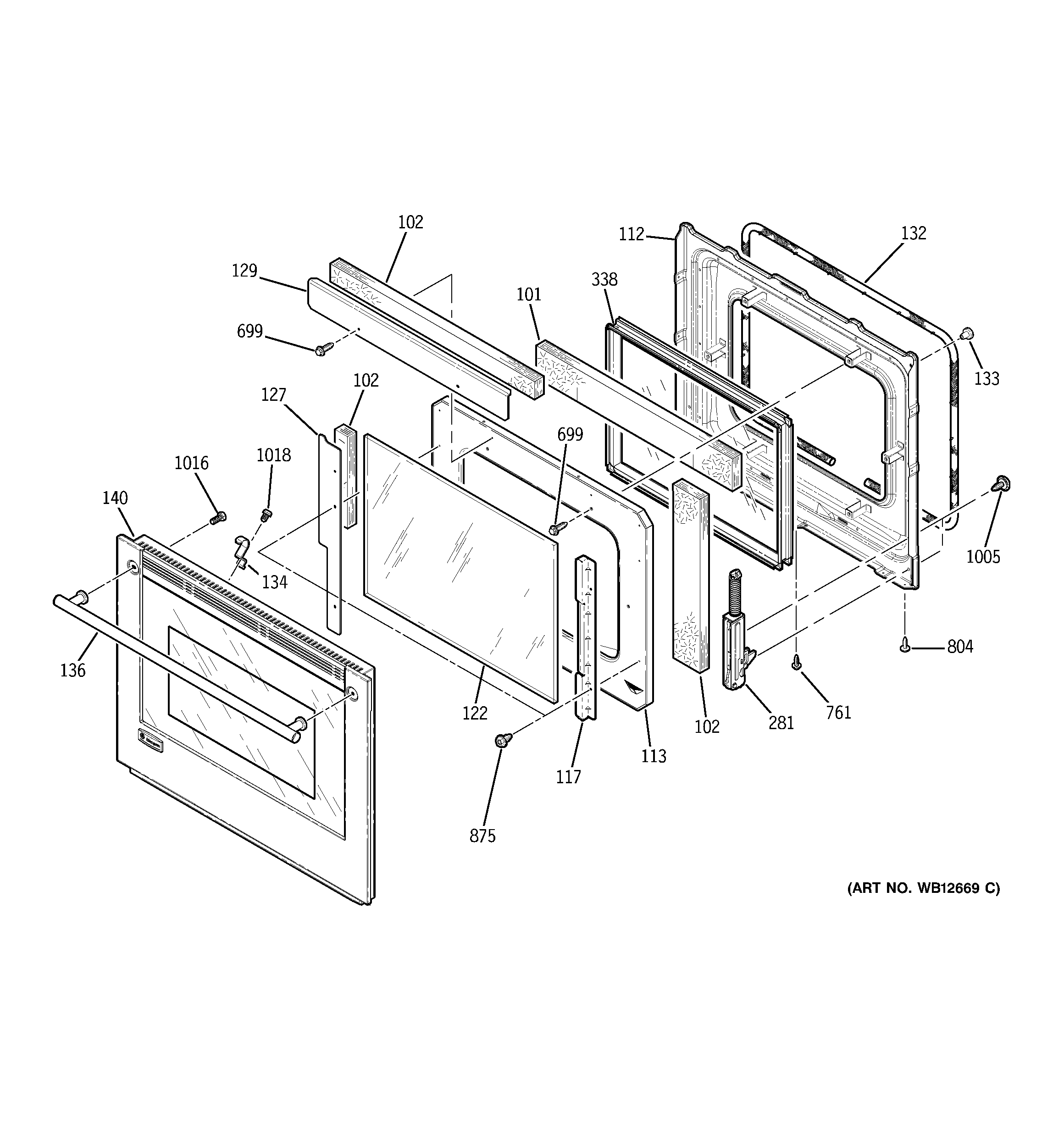 GE ZEK938SF1SS door diagram
