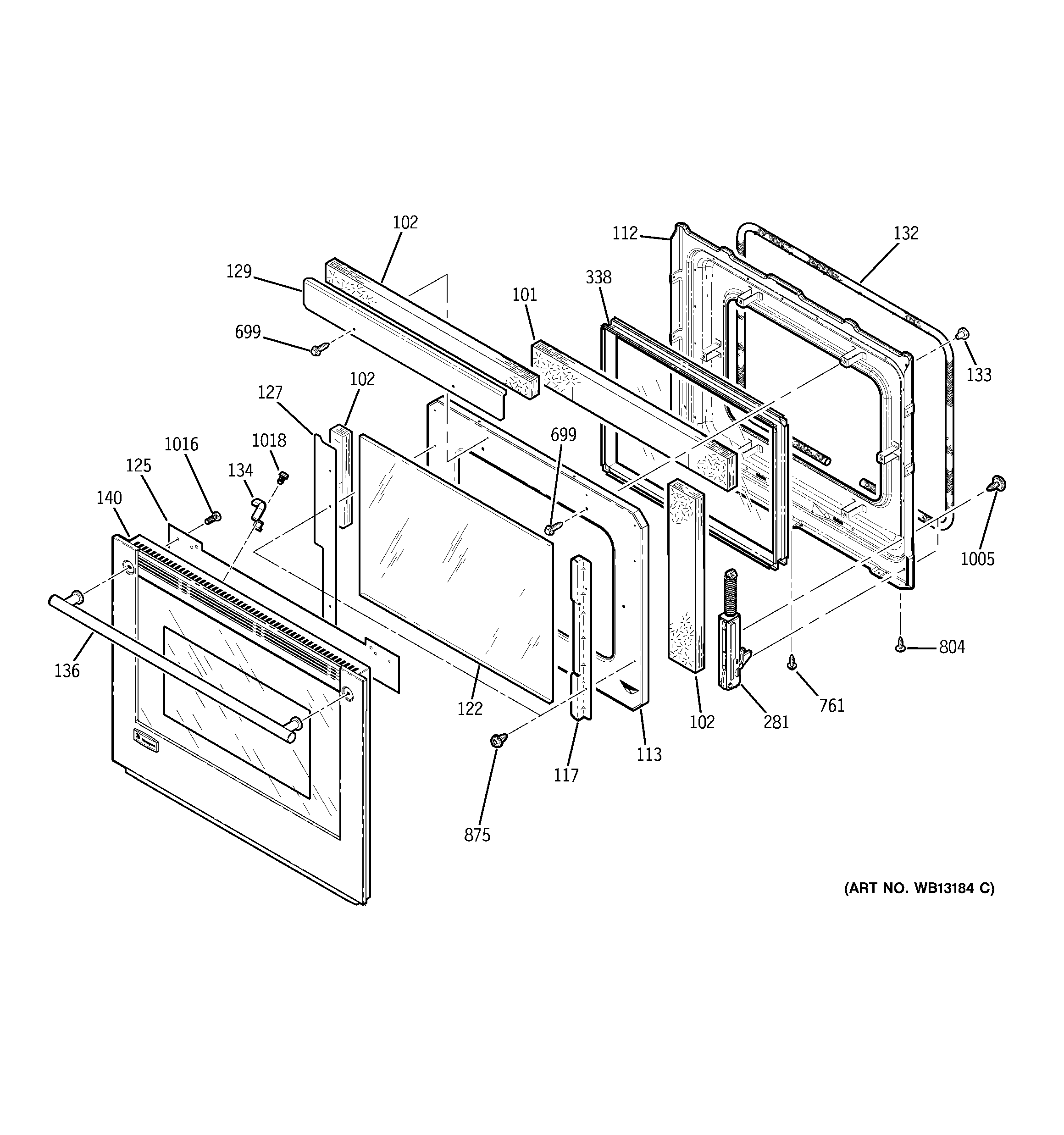 GE ZEK938SF2SS door diagram