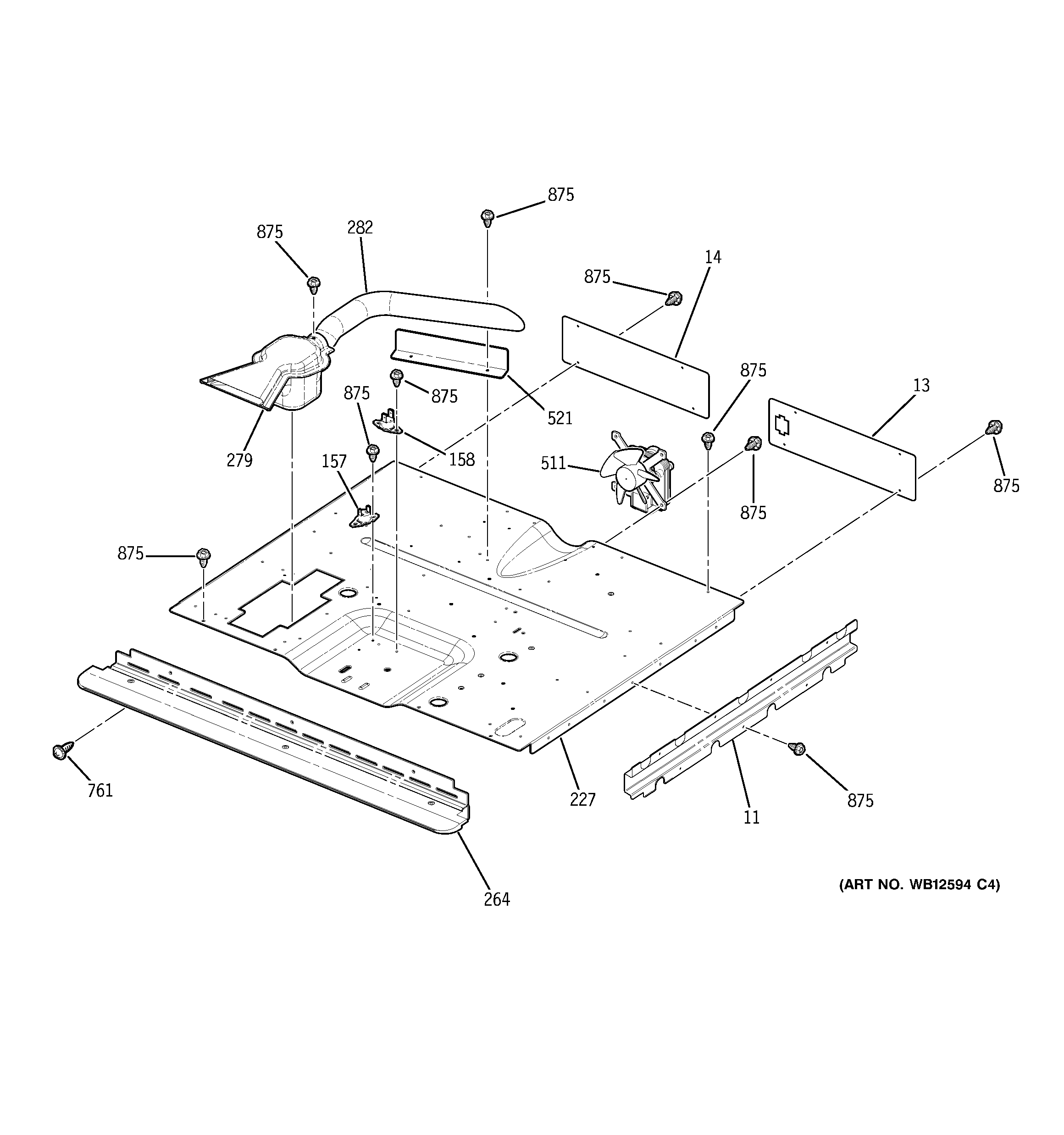 GE ZEK958SF2SS center spacer diagram