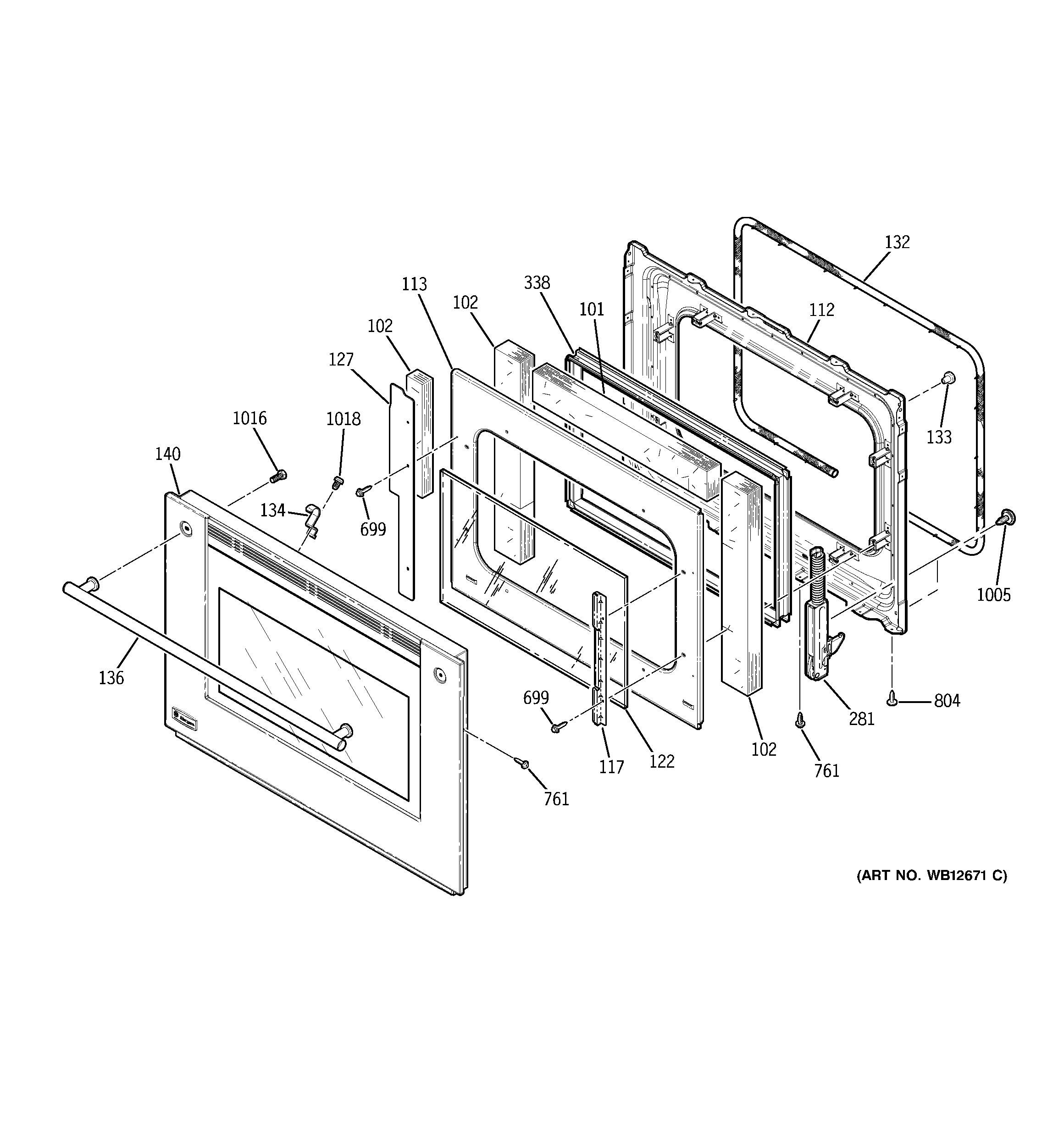 GE ZET938SF3SS door diagram