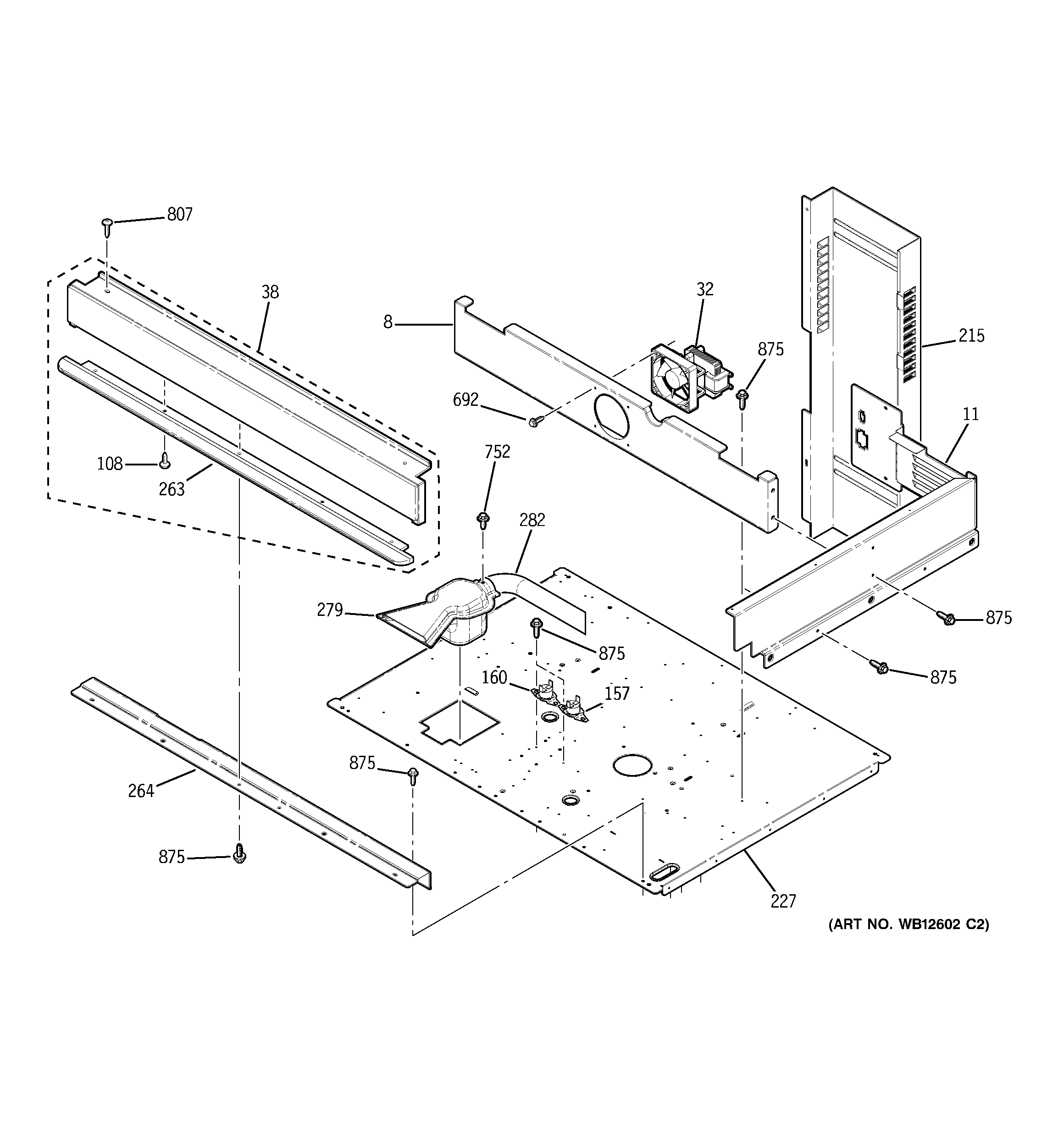 GE ZET958SF1SS center spacer diagram
