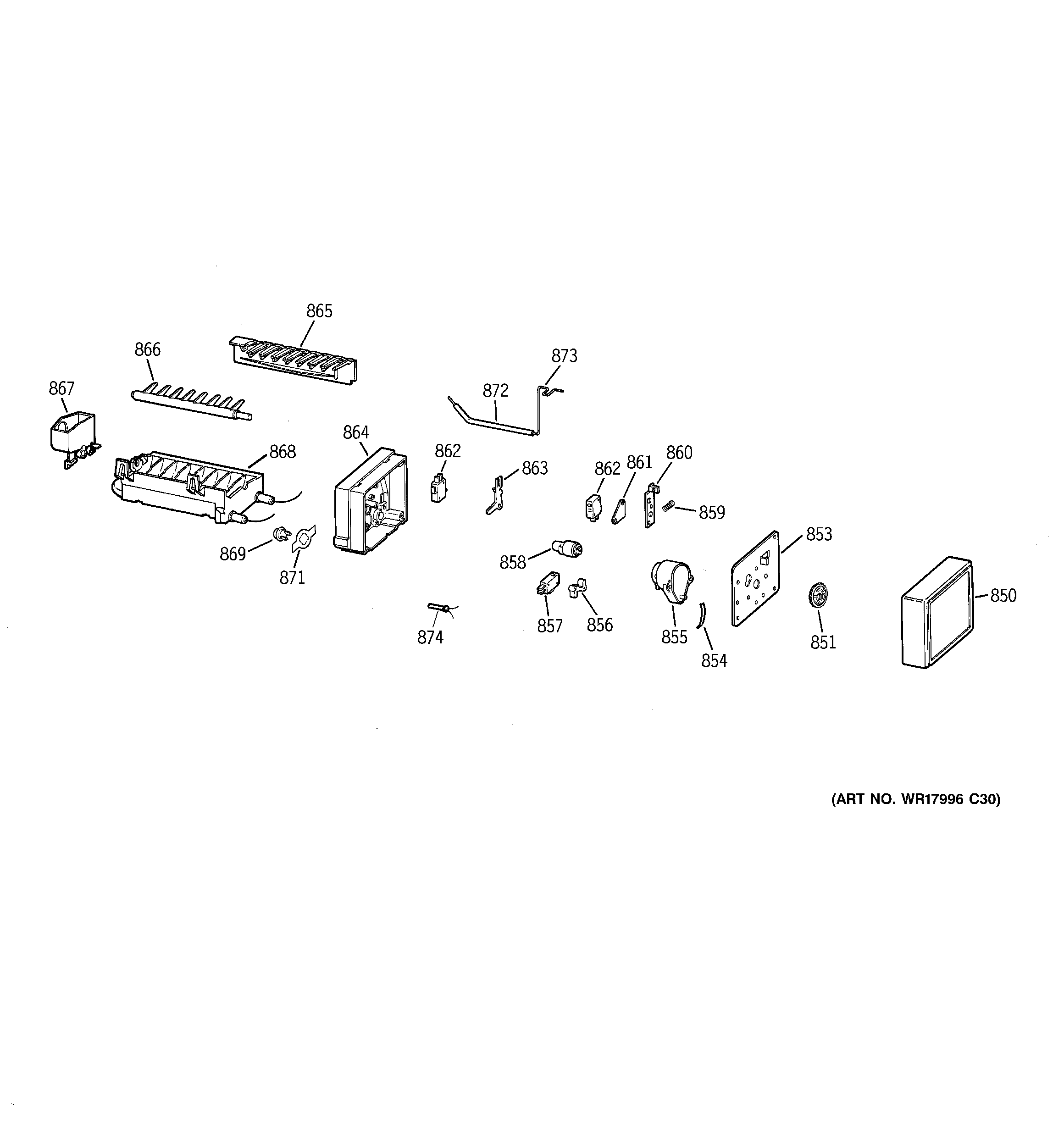 GE GTS17BCSERBB ice maker diagram