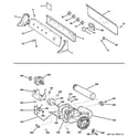 GE DLSR483EE0CC backsplash, blower & motor assembly diagram