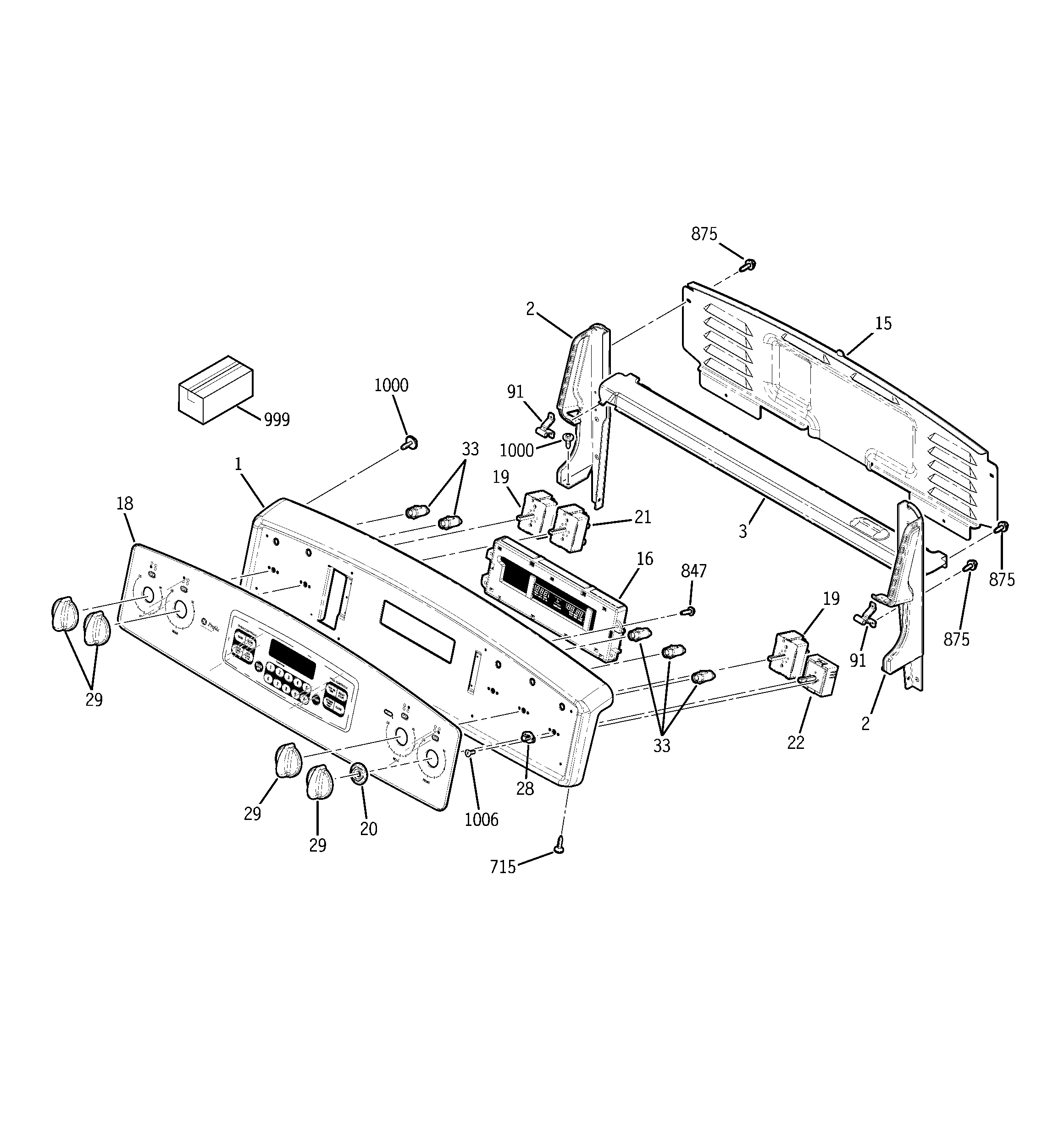 GE JBP48WH3WW control panel diagram