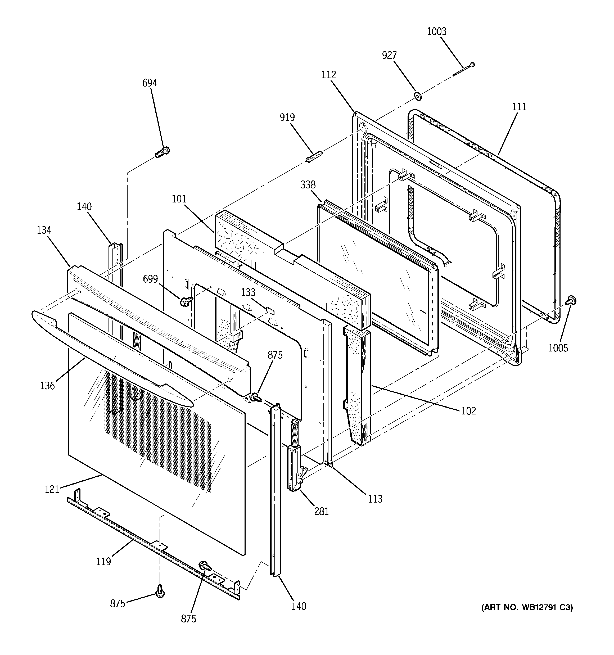 GE JBP48WH3WW door diagram