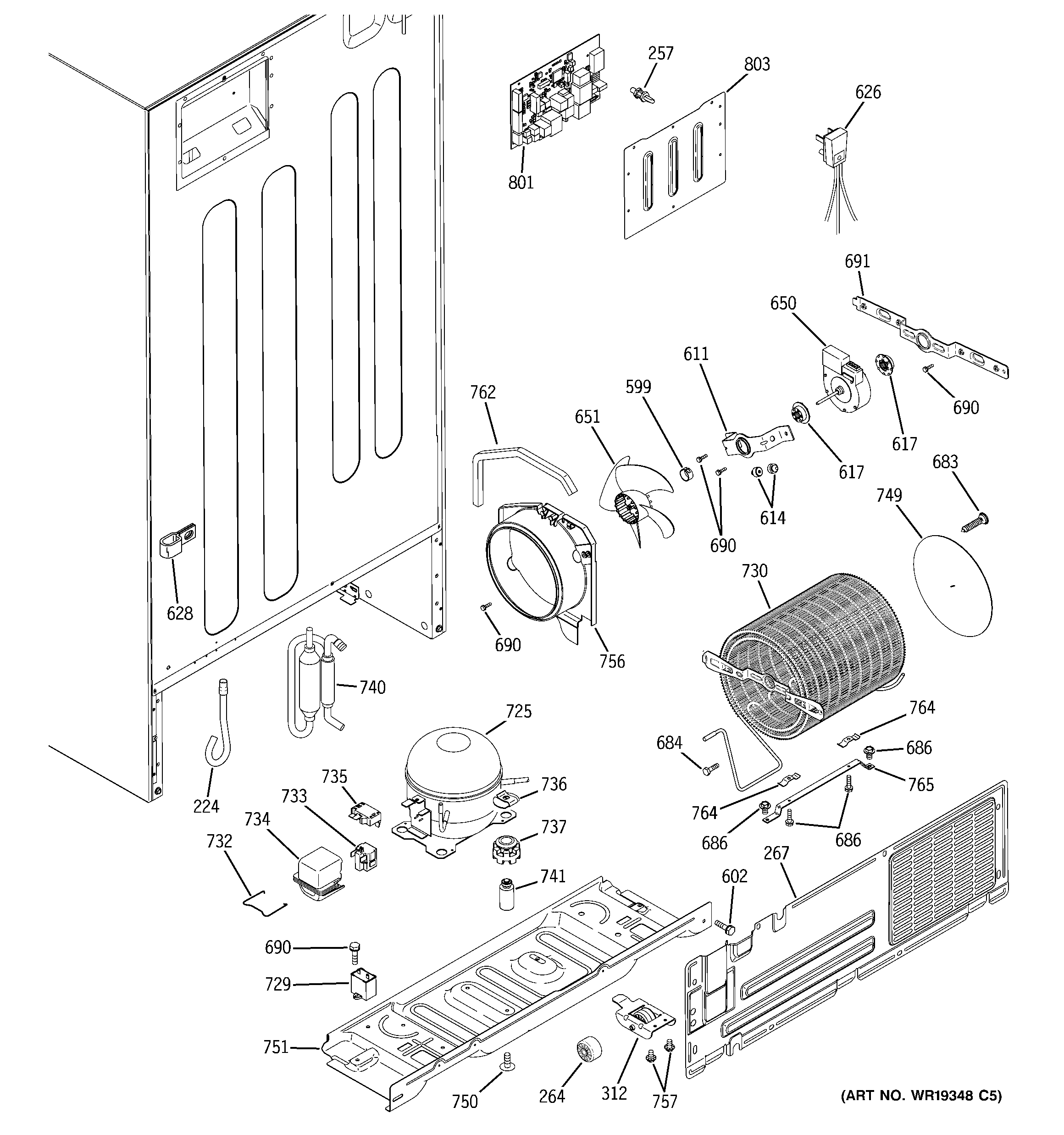 GE GTS22QBNARWW unit parts diagram