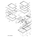 GE GTS22WCPARCC fresh food shelves diagram