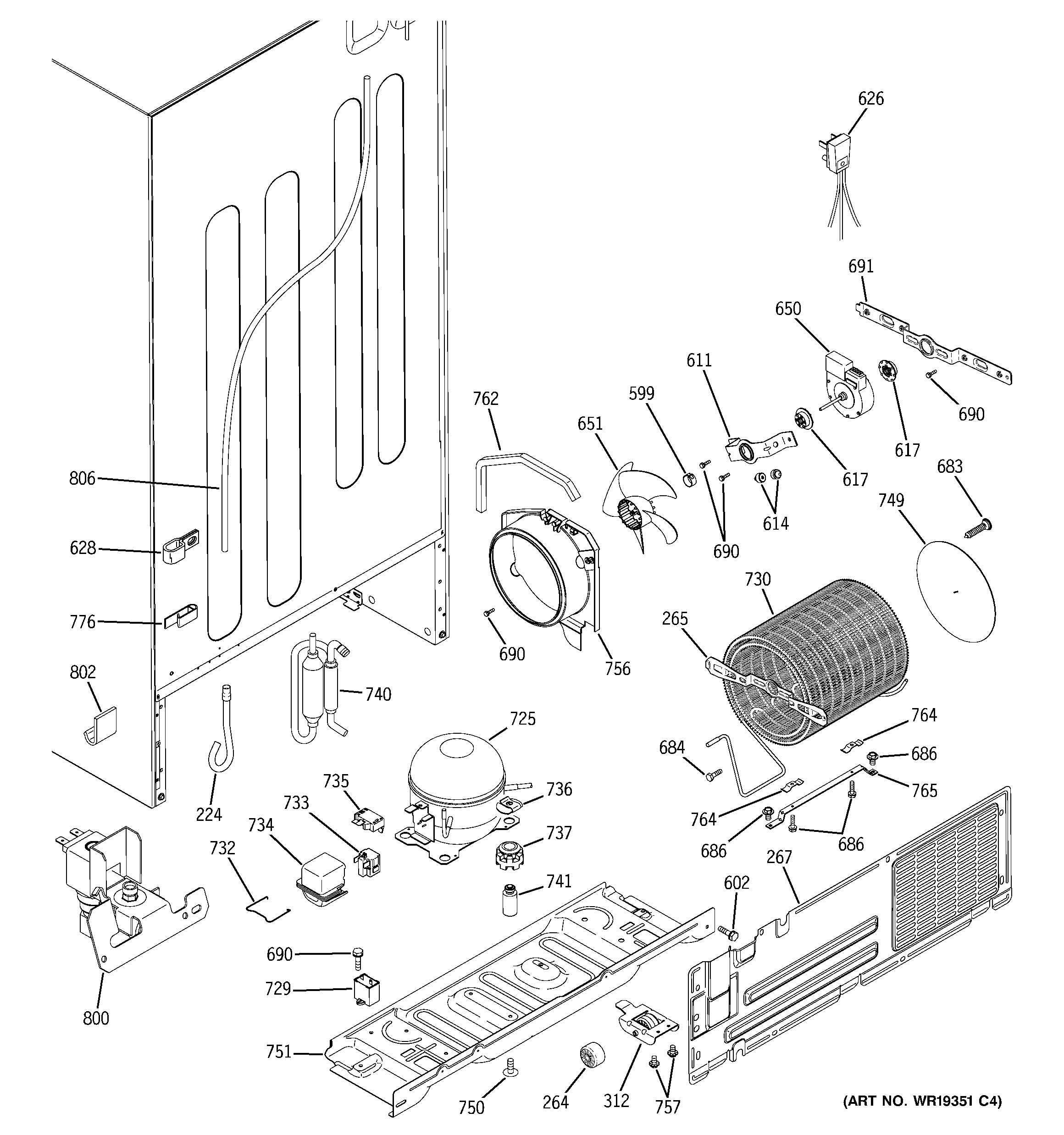 GE GTS22WCPARWW unit parts diagram