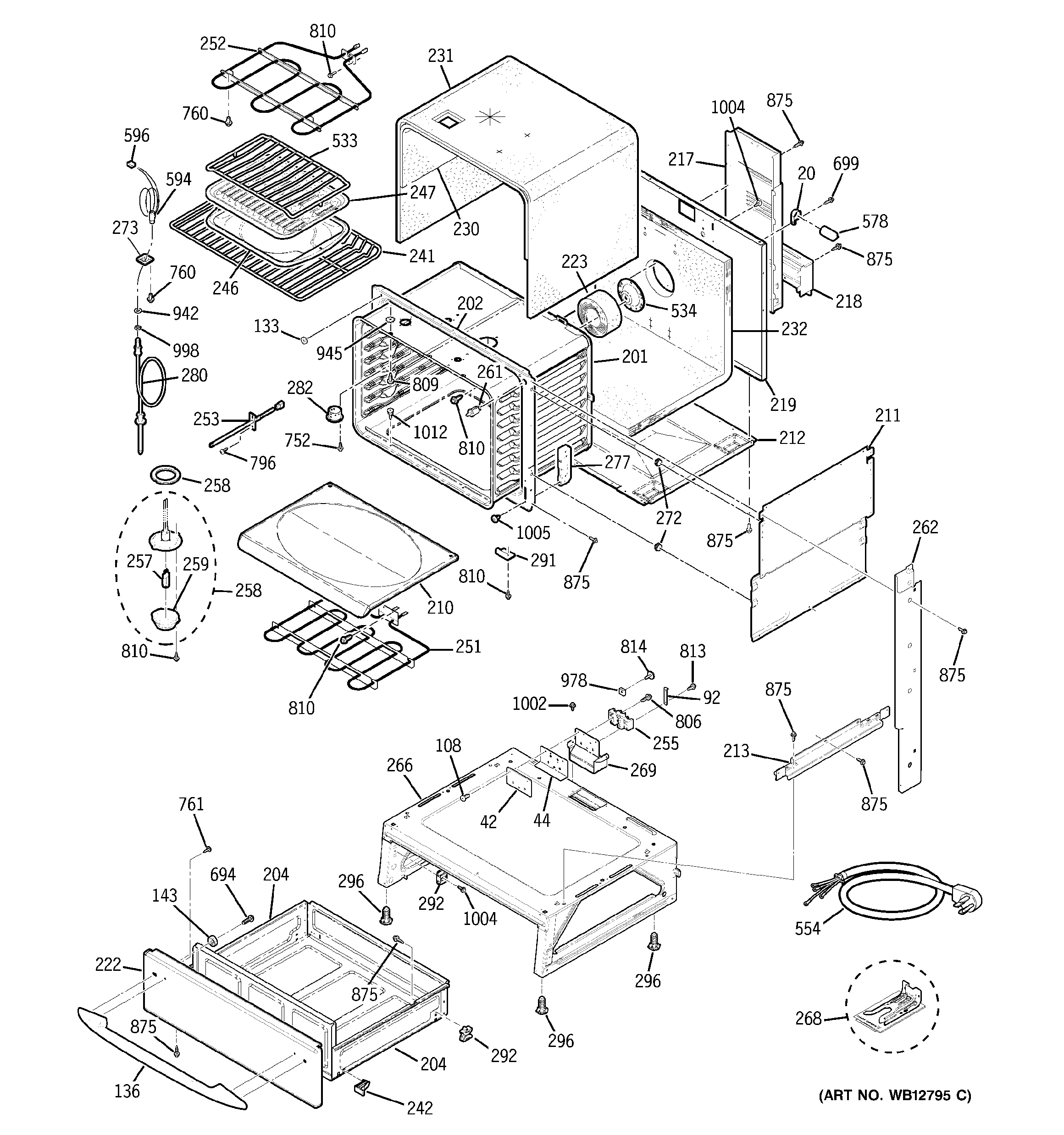 GE JCS968KF2CC body parts diagram