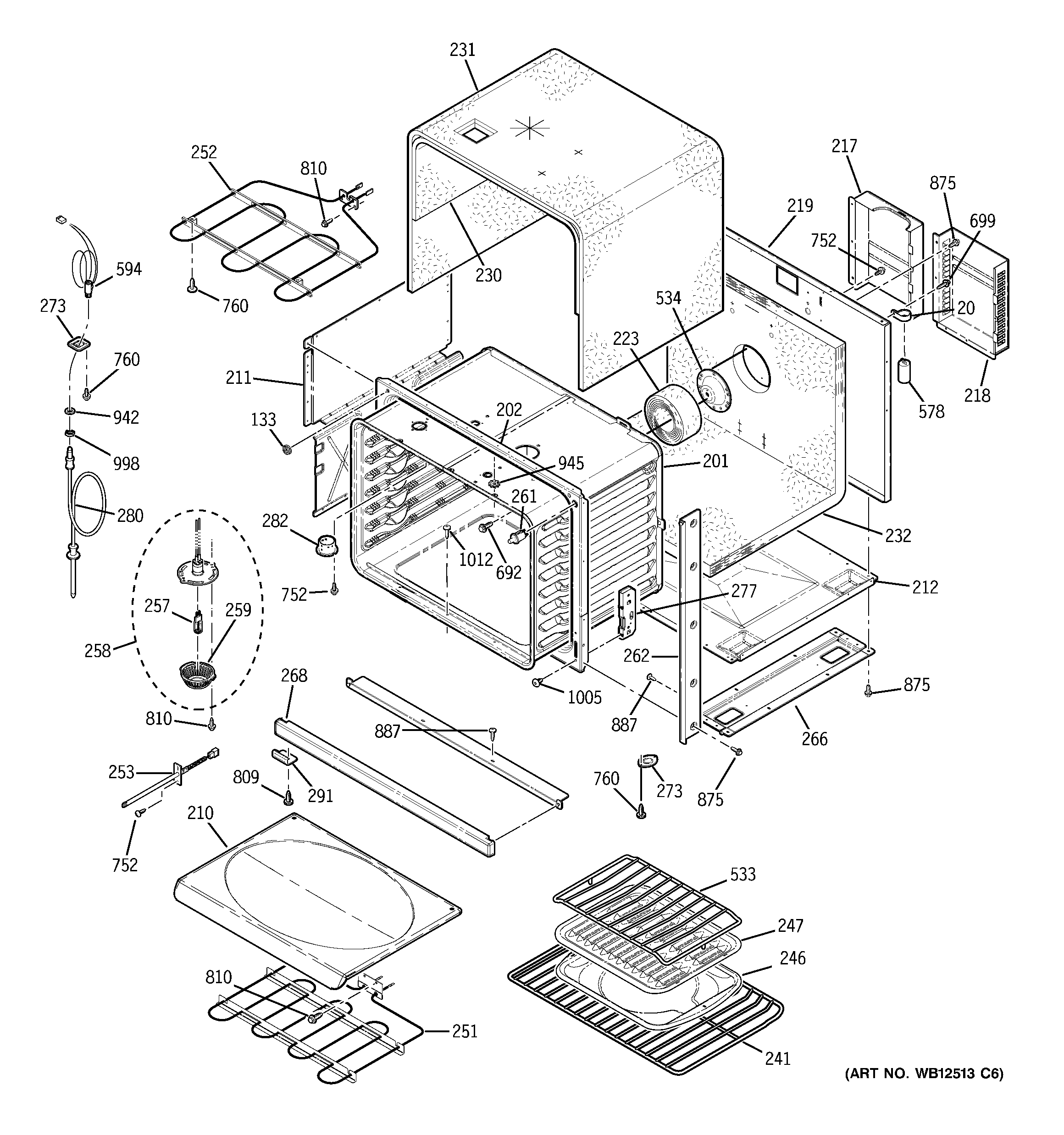 GE JCT915SF2SS body parts diagram