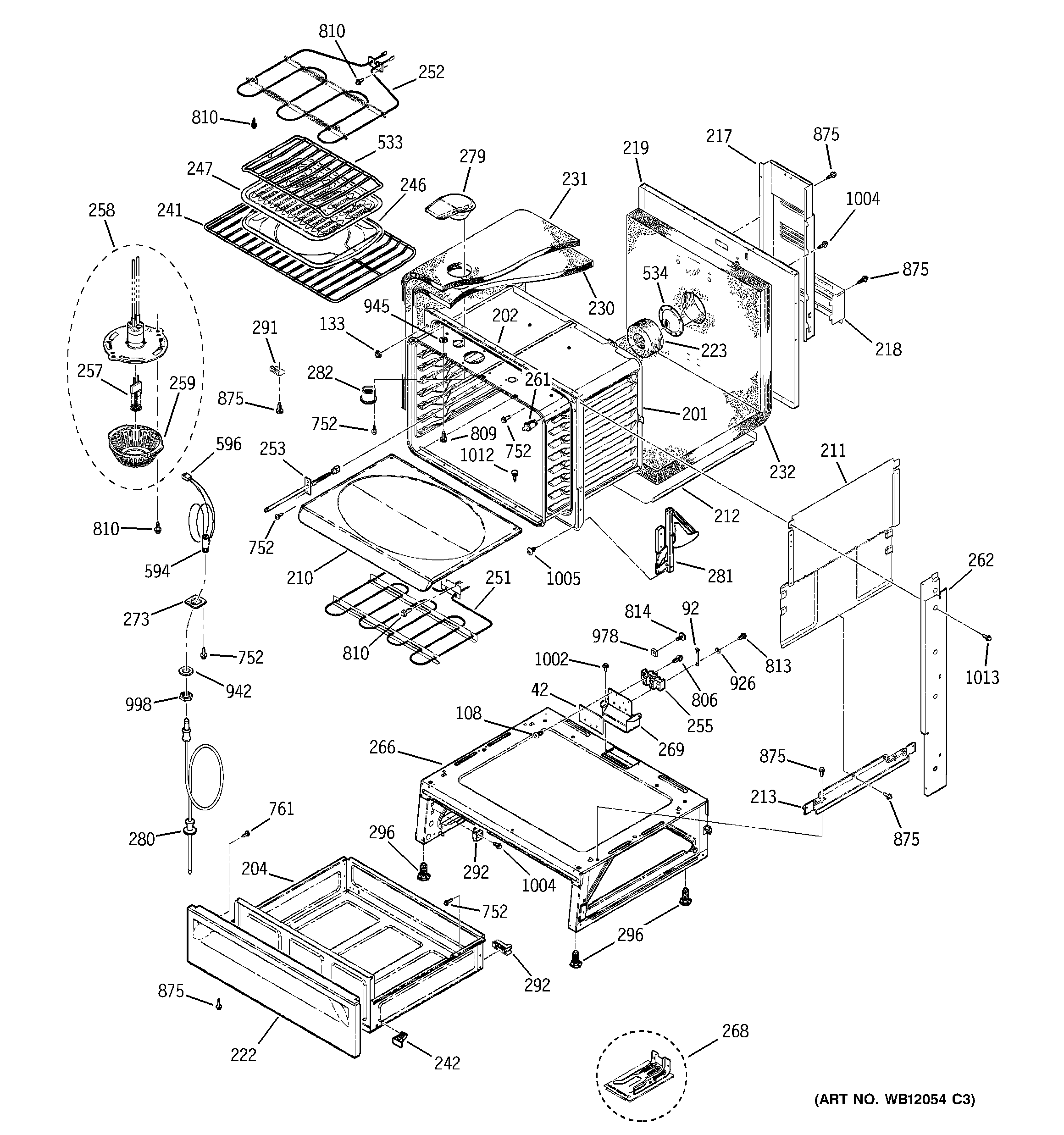 GE JS966KD1CC body parts diagram