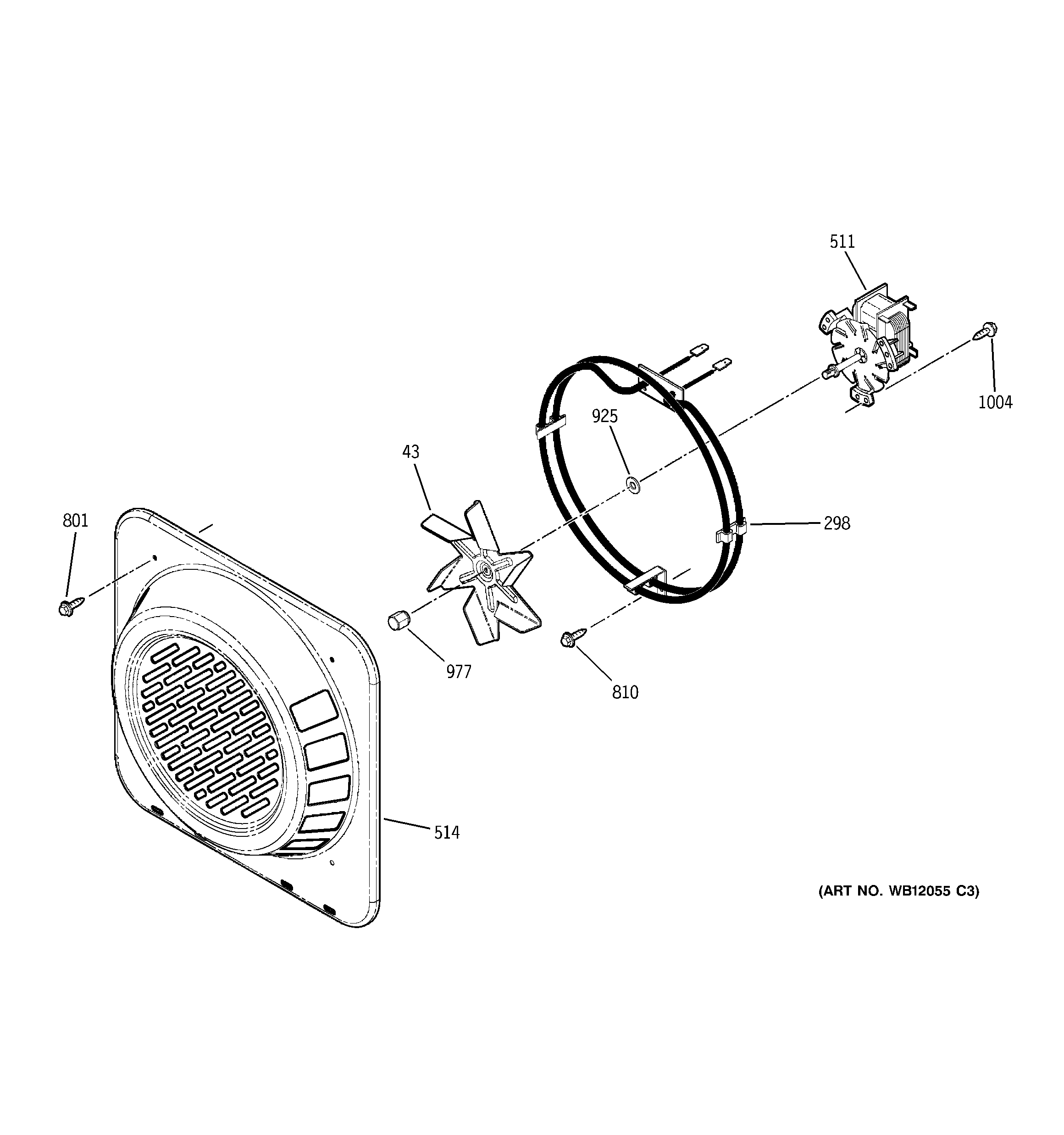 GE JS966KD1CC convection fan diagram