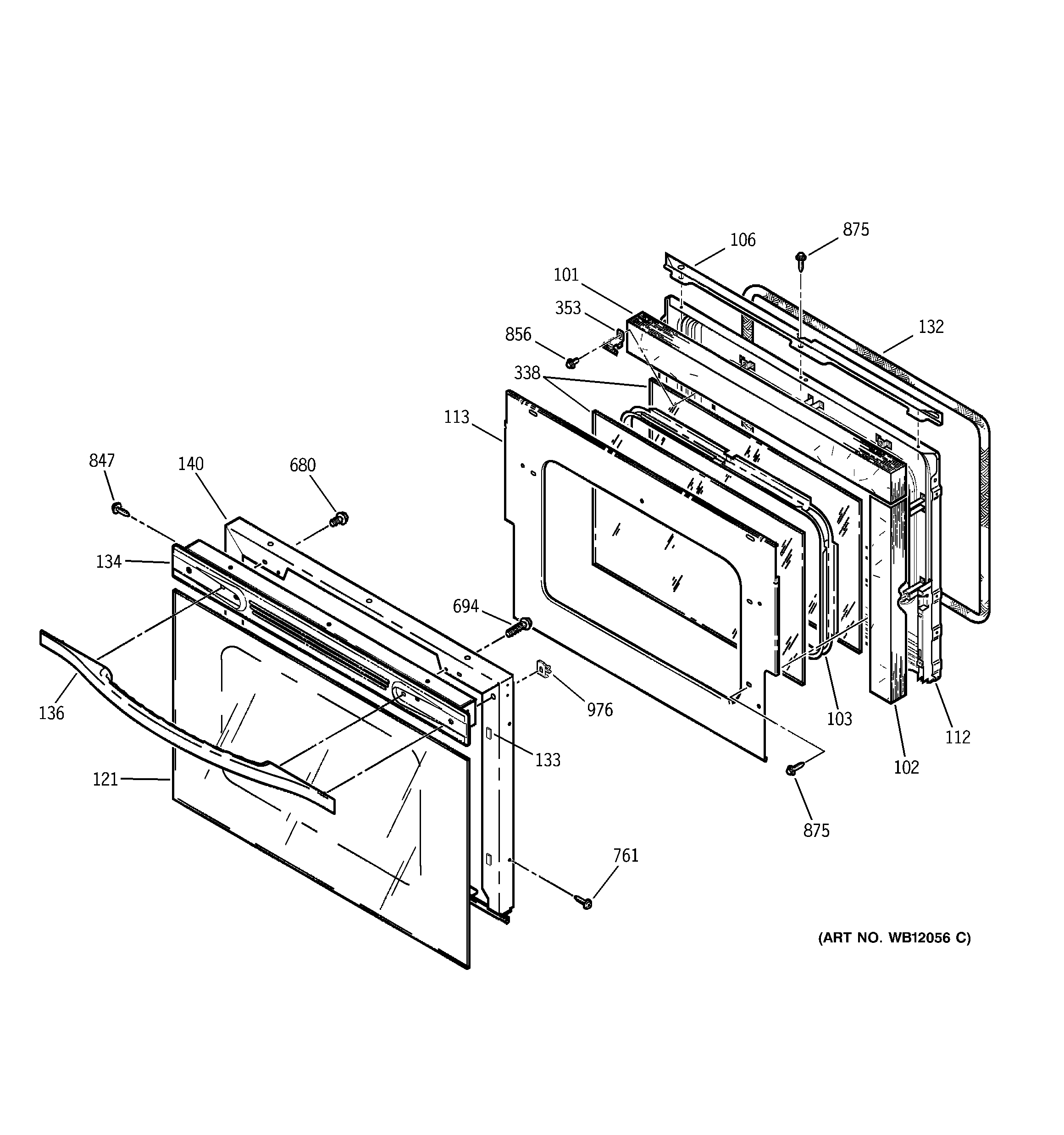 GE JS966WD2WW door diagram