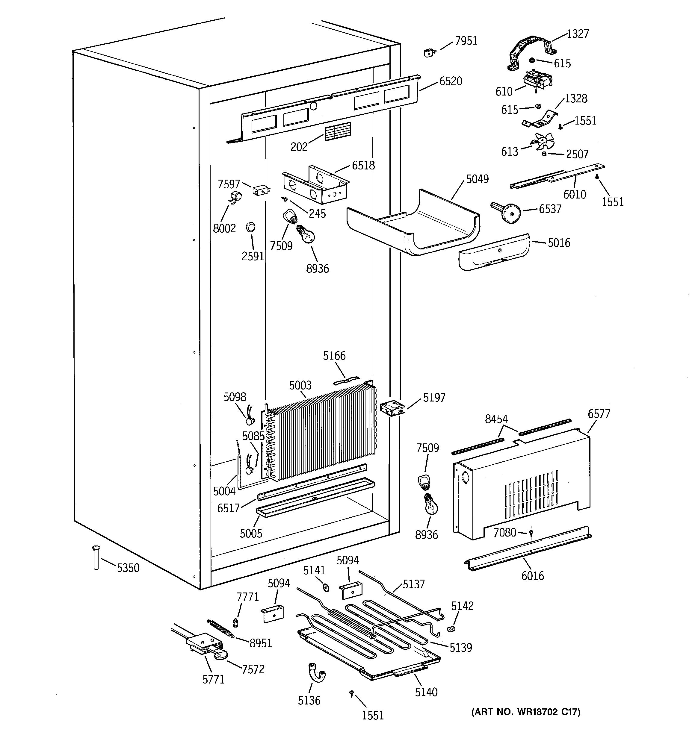 GE ZIFS36NMELH cabinet parts (1) diagram