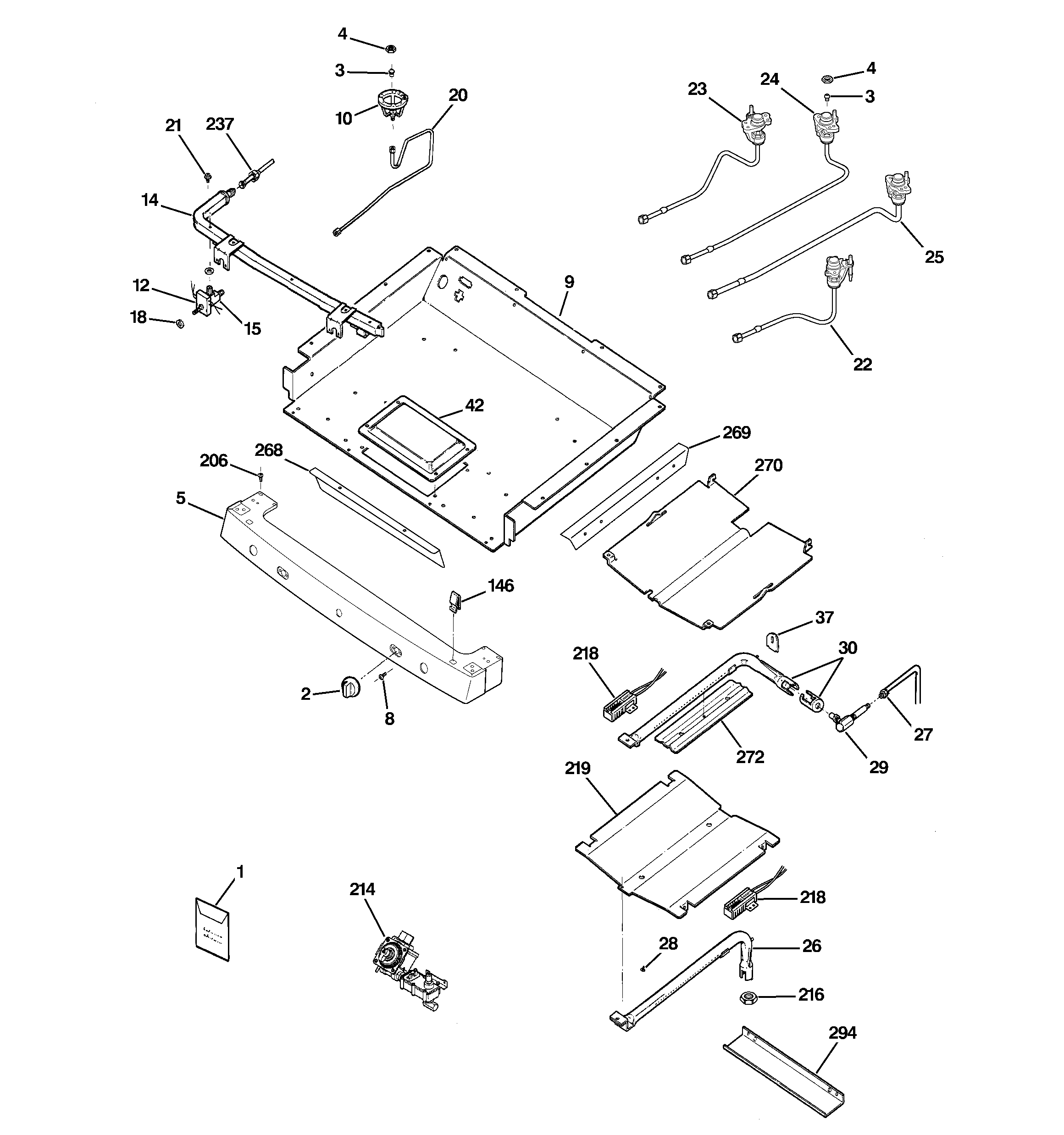 GE JGBP88BEK1BB gas & burner parts diagram