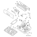 GE JGBP88WEK1WW control panel & cooktop diagram