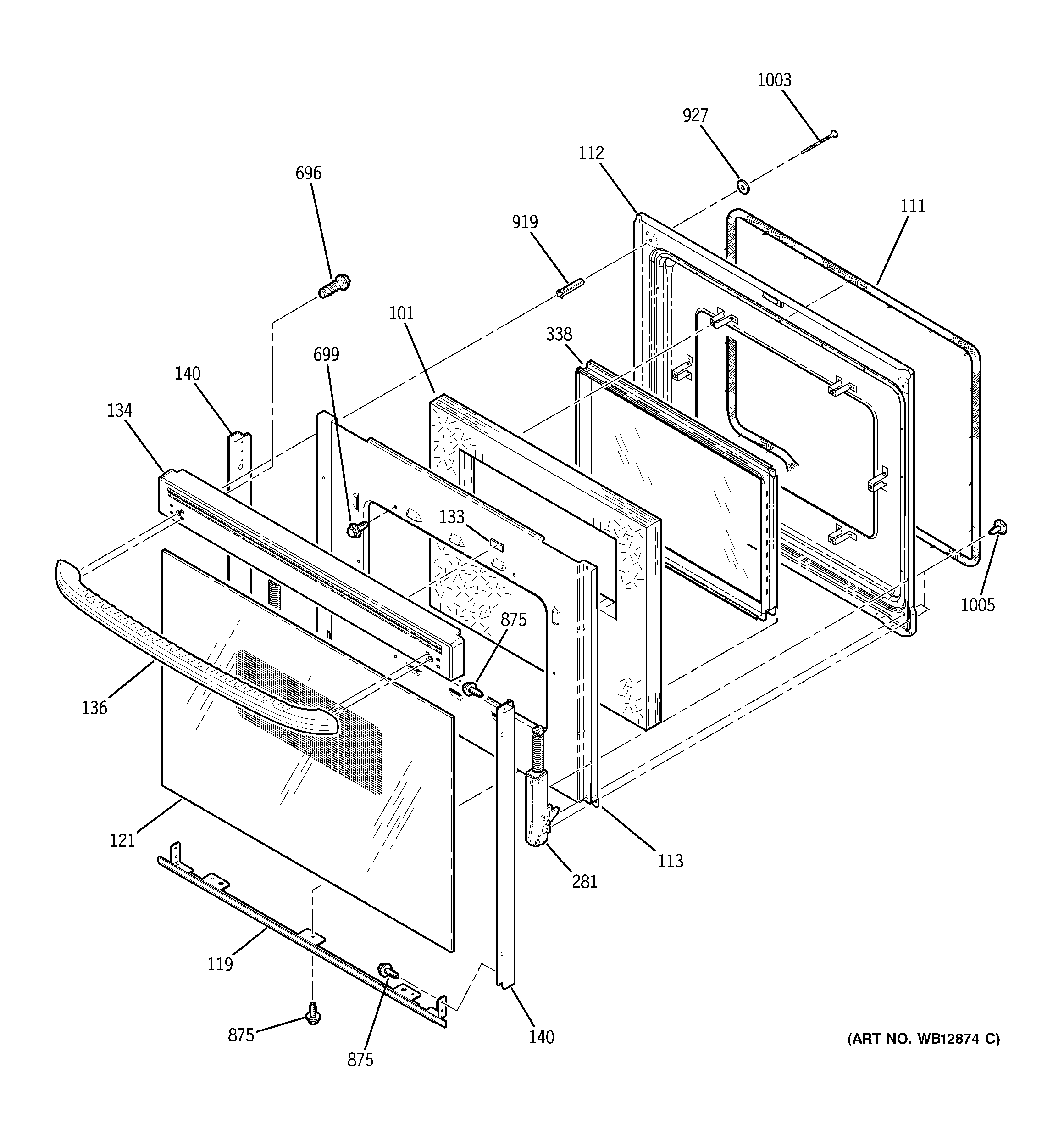GE JBP24BH3CT door diagram