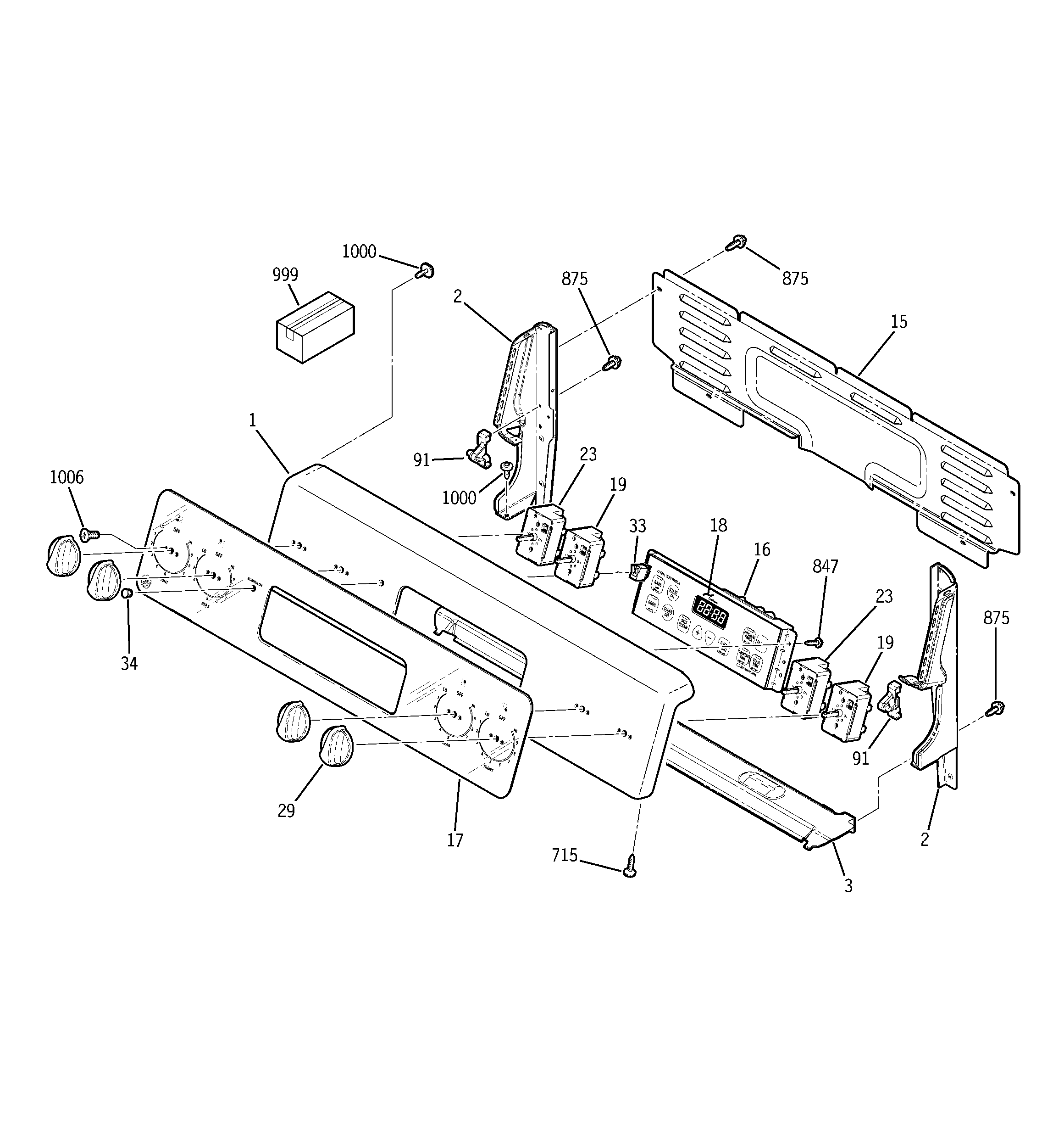 GE JBP35GJ2SS control panel diagram